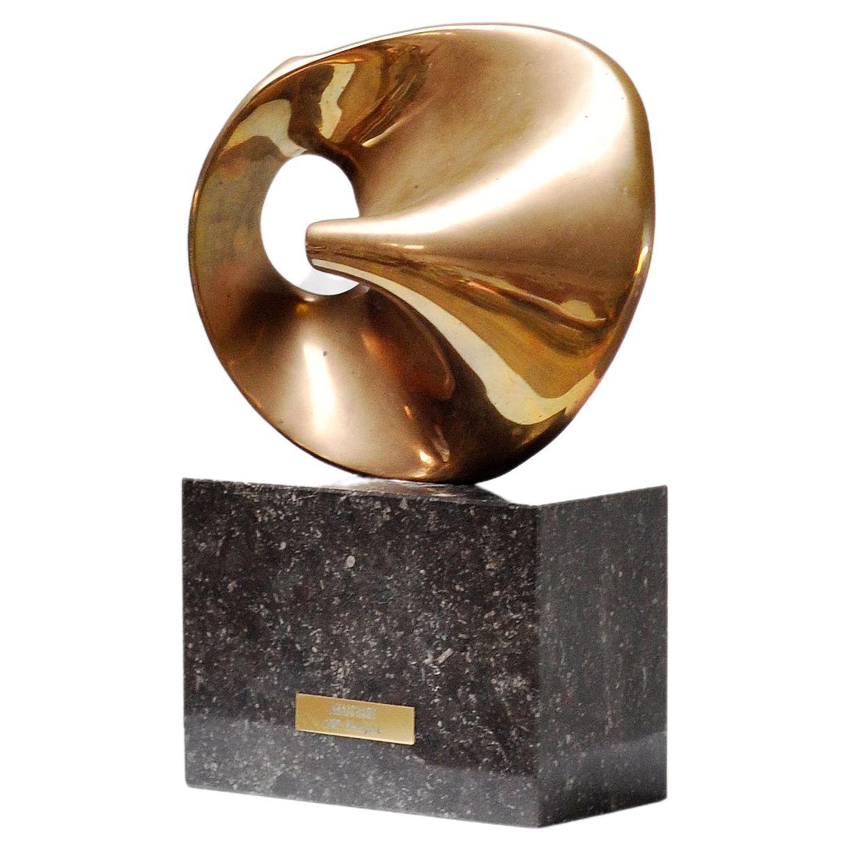 Bronze Modernist Abstract Sculpture by Grégory Anatchkov, France, 1980 For Sale