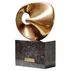 Escultura modernista abstracta de bronce de Grégory Anatchkov, Francia, 1980