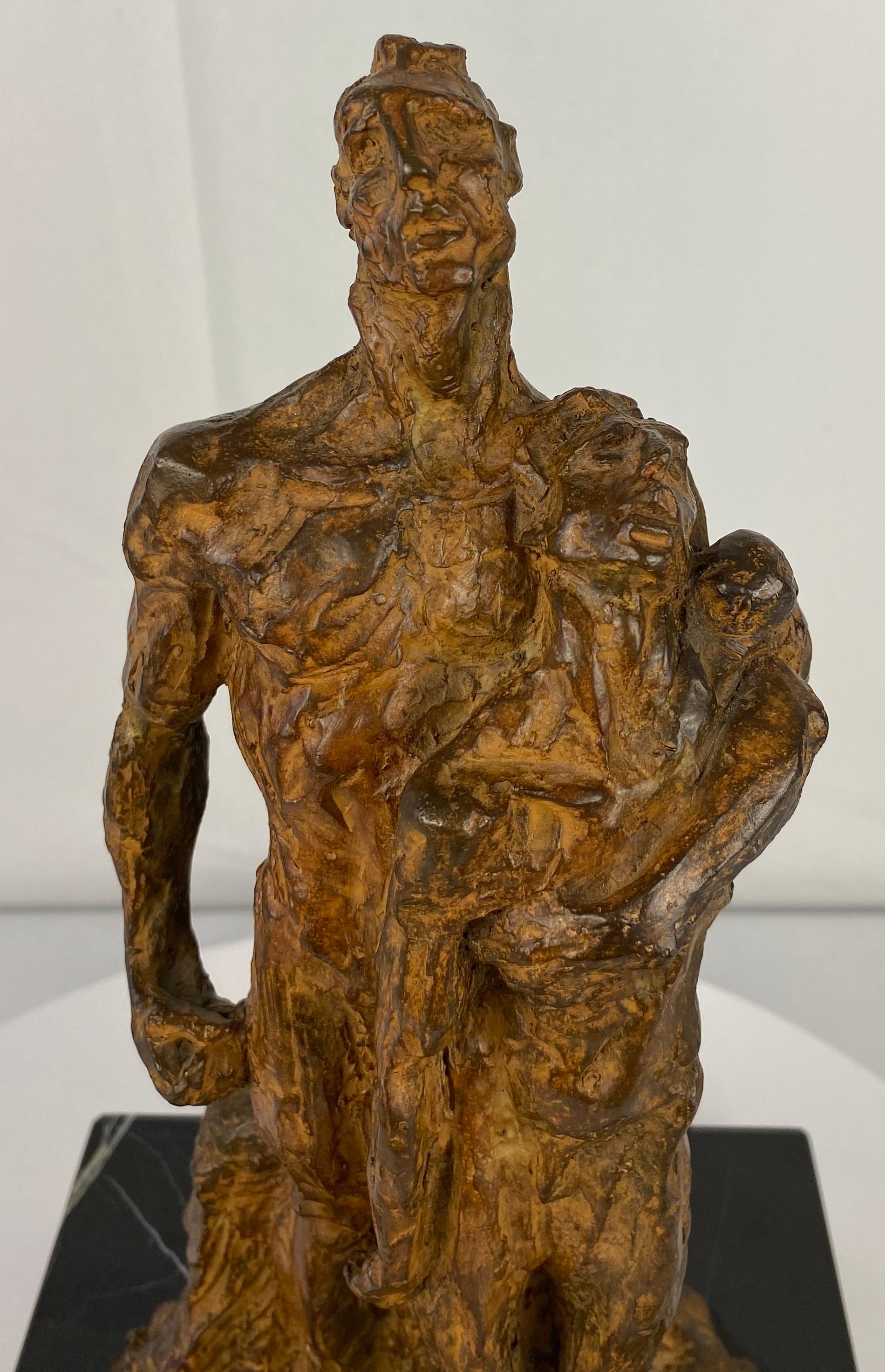 Bronze Modernist Figurative Sculpture by Mercè Riba For Sale 5