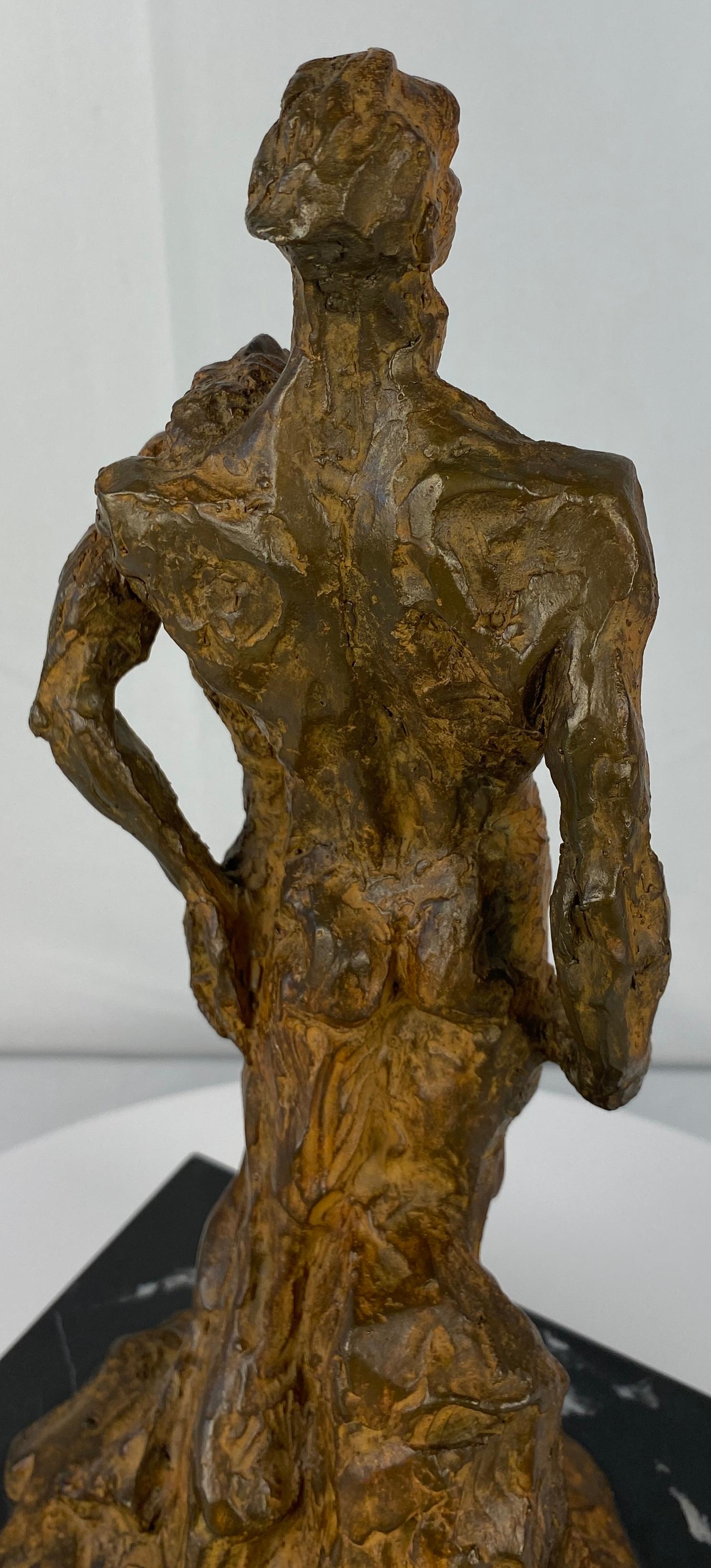 Hand-Crafted Bronze Modernist Figurative Sculpture by Mercè Riba For Sale