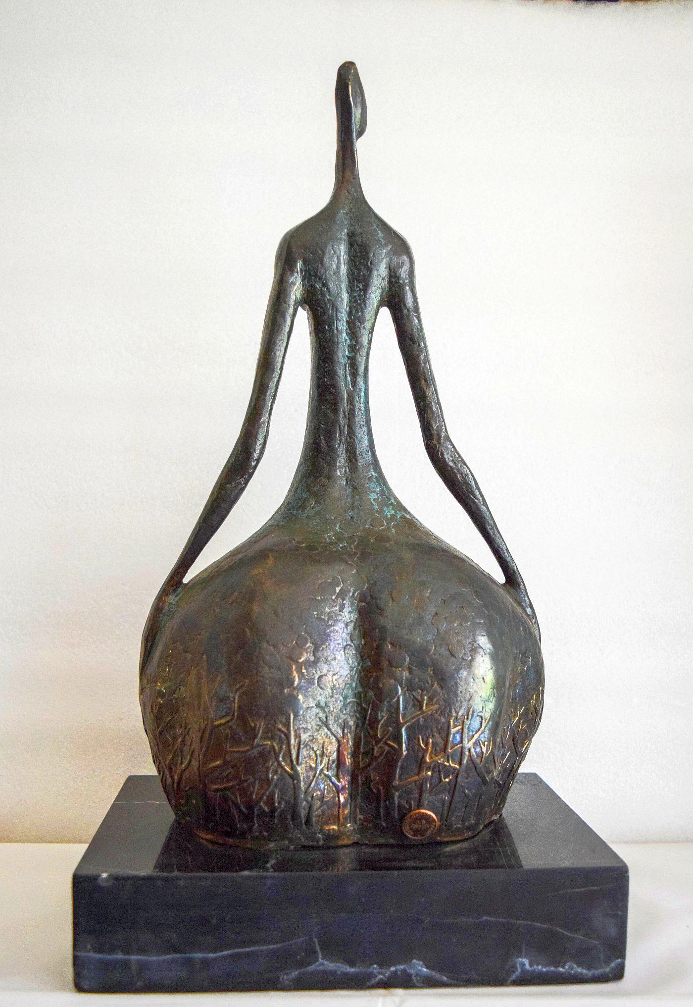 Bronze Modernist Figure by Miguel Fernando Lopez Milo For Sale 7