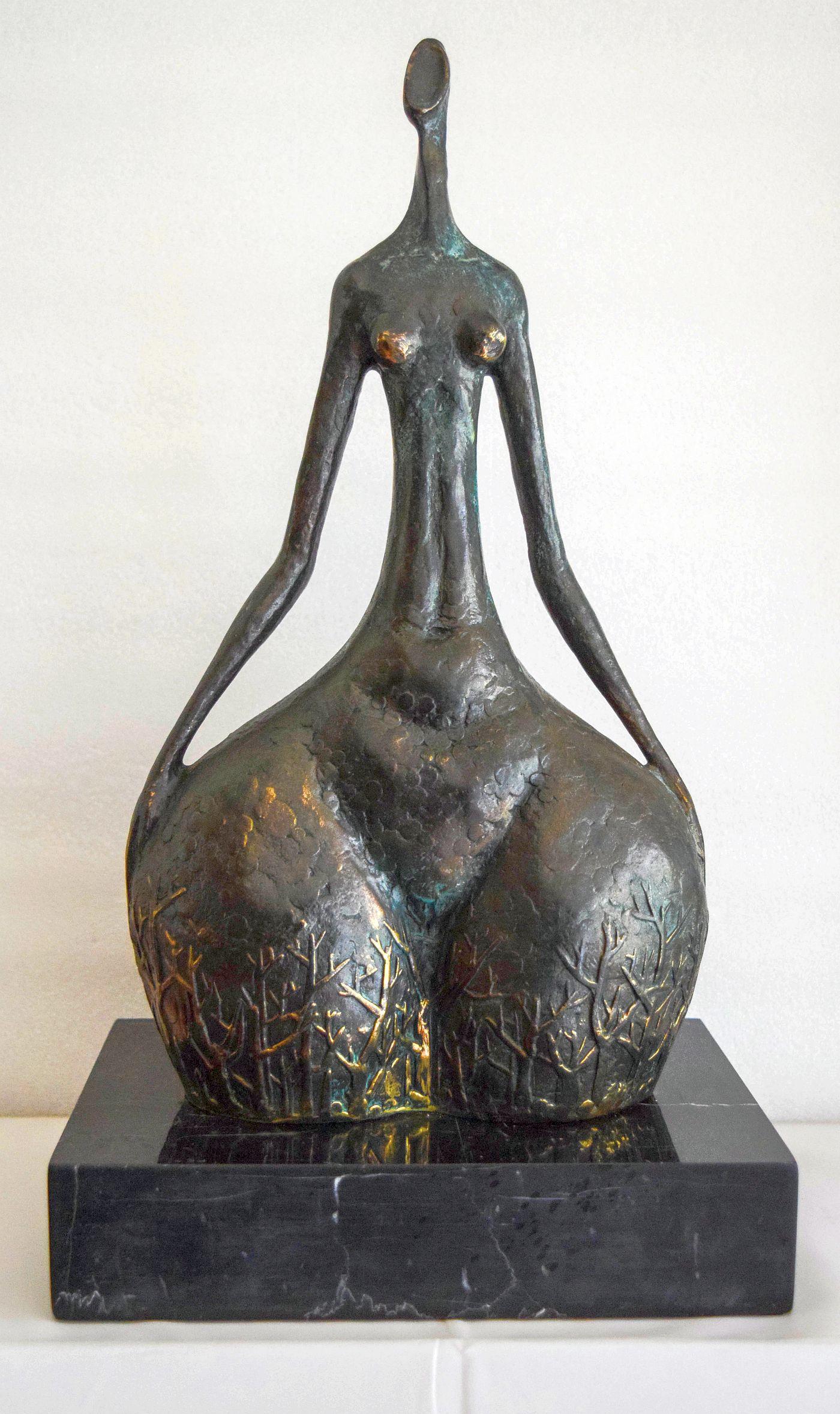 Bronze Modernist Figure by Miguel Fernando Lopez Milo For Sale 9
