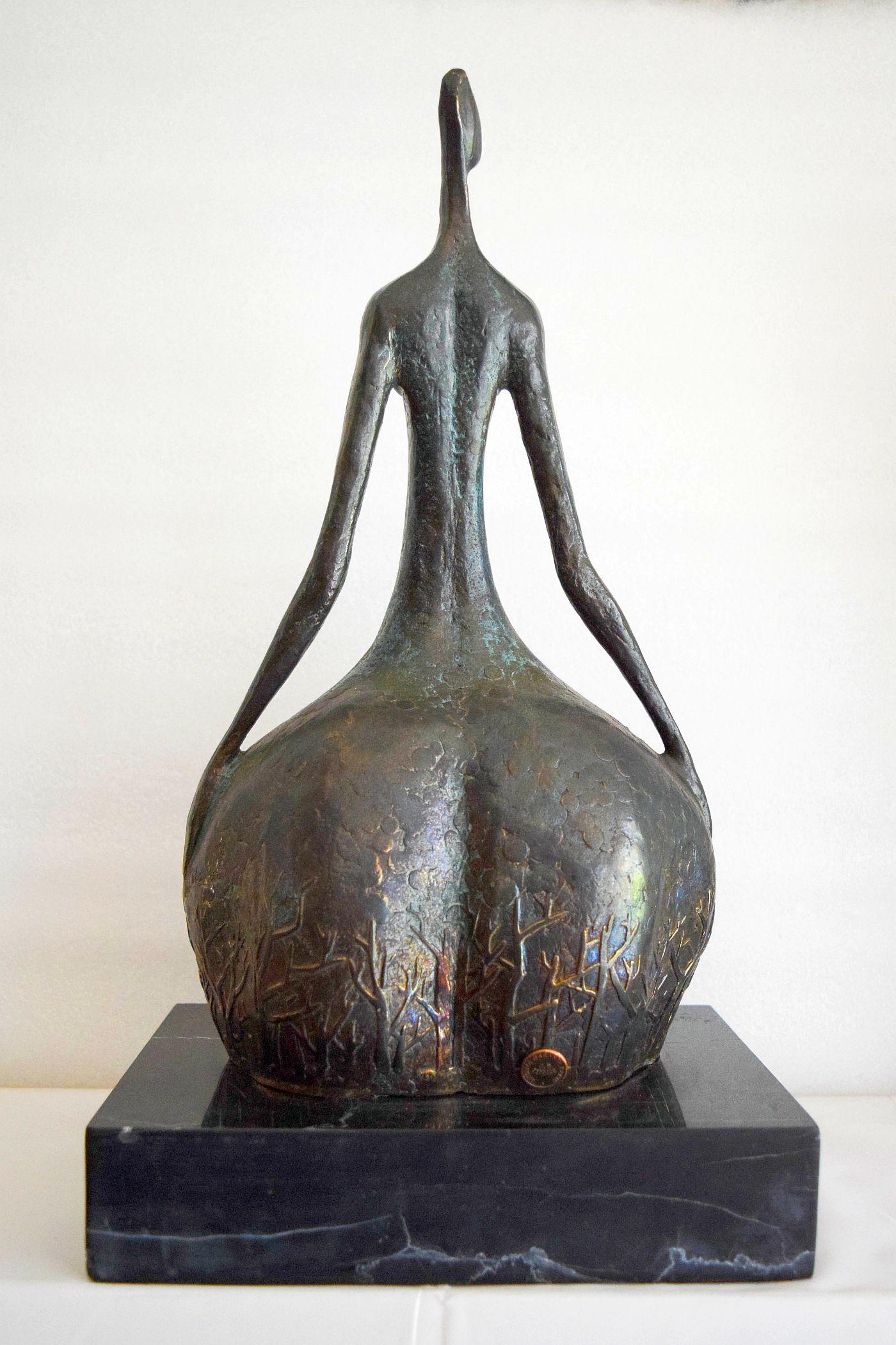 Artist Bronze Modernist Figure by Miguel Fernando Lopez Milo For Sale