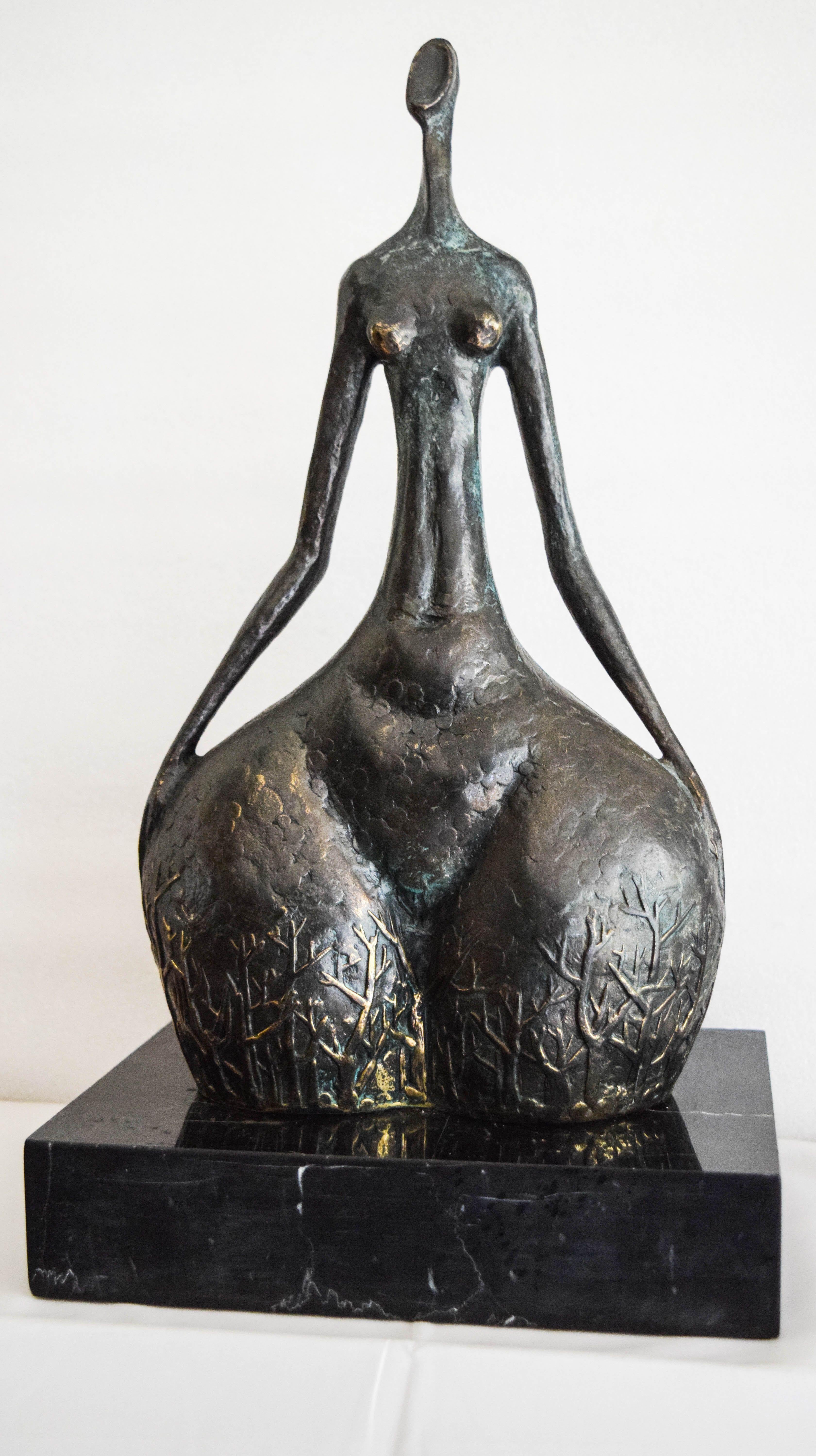 Bronze Modernist Figure by Miguel Fernando Lopez Milo In Good Condition For Sale In London, GB