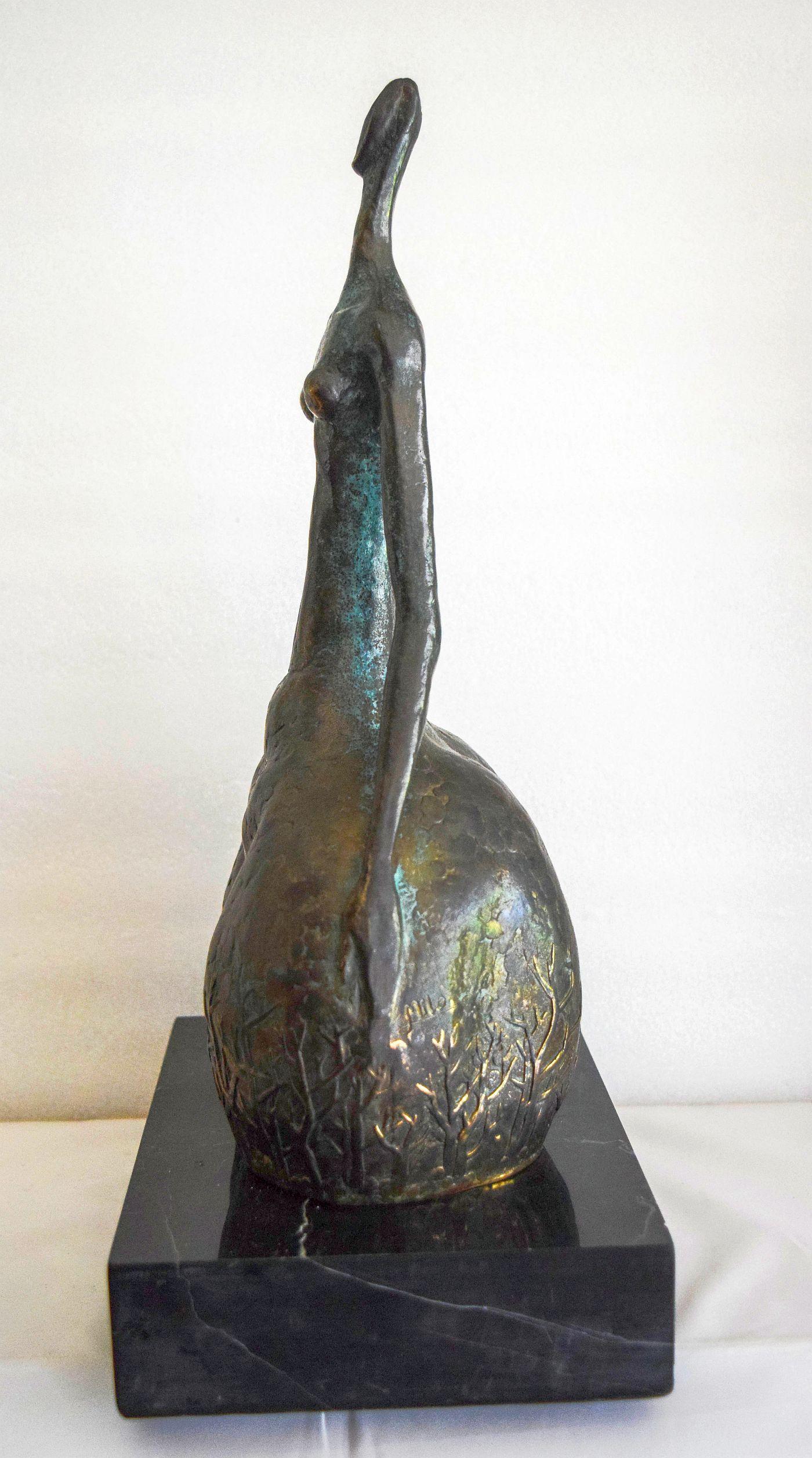 Artist Bronze Modernist Figure by Miguel Fernando Lopez Milo For Sale