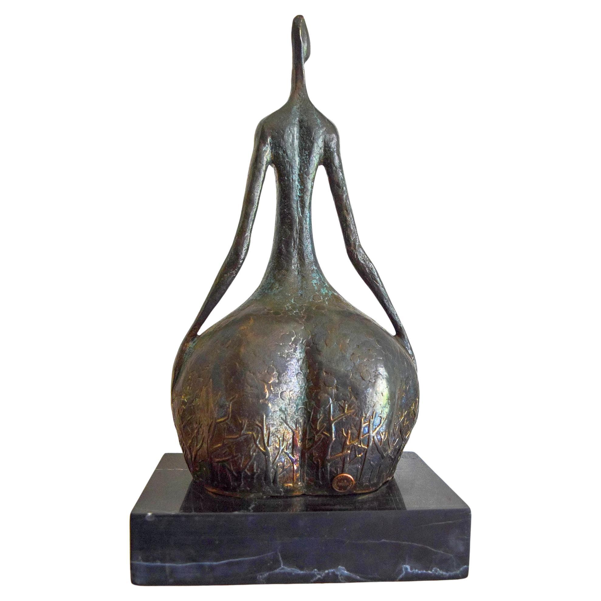 Bronze Modernist Figure by Miguel Fernando Lopez Milo For Sale 4