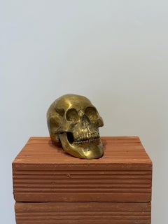 Bronze Modernist Skull Sculpture, 1980s