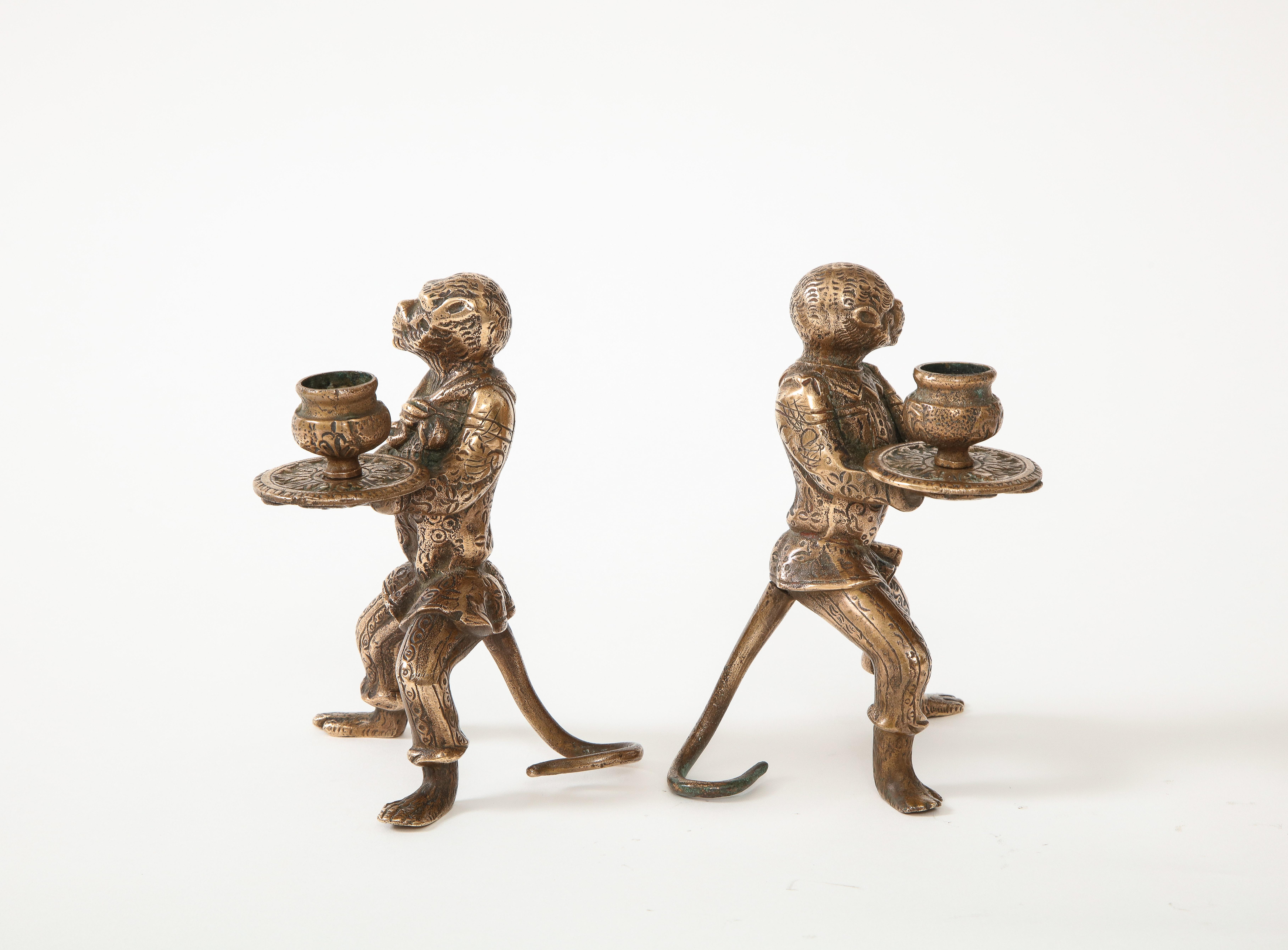 Bronze Monkey Candle Holders 3
