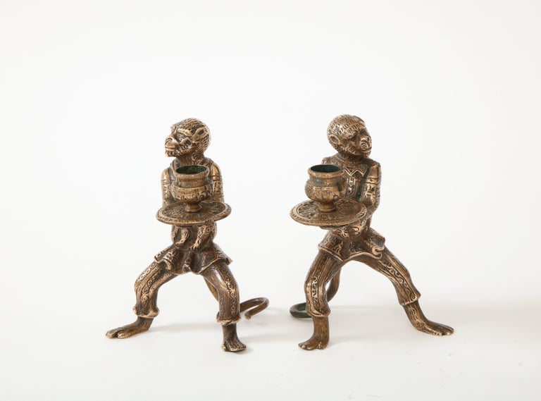 Bronze Monkey Candle Holders For Sale at 1stDibs