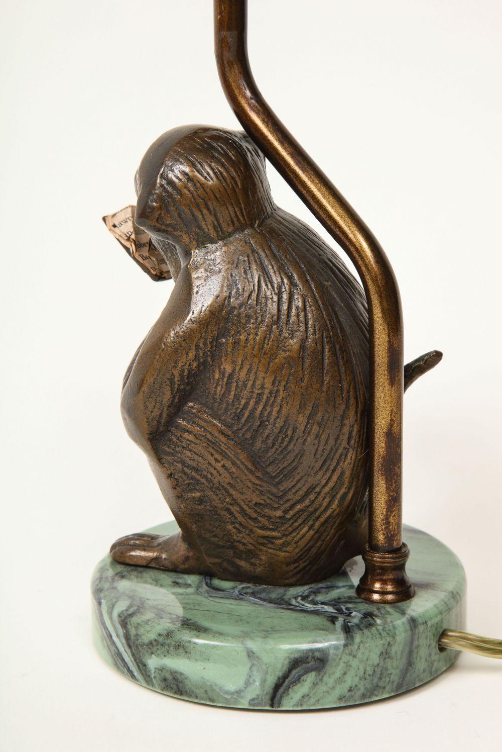 Silk Bronze Monkey Lamp
