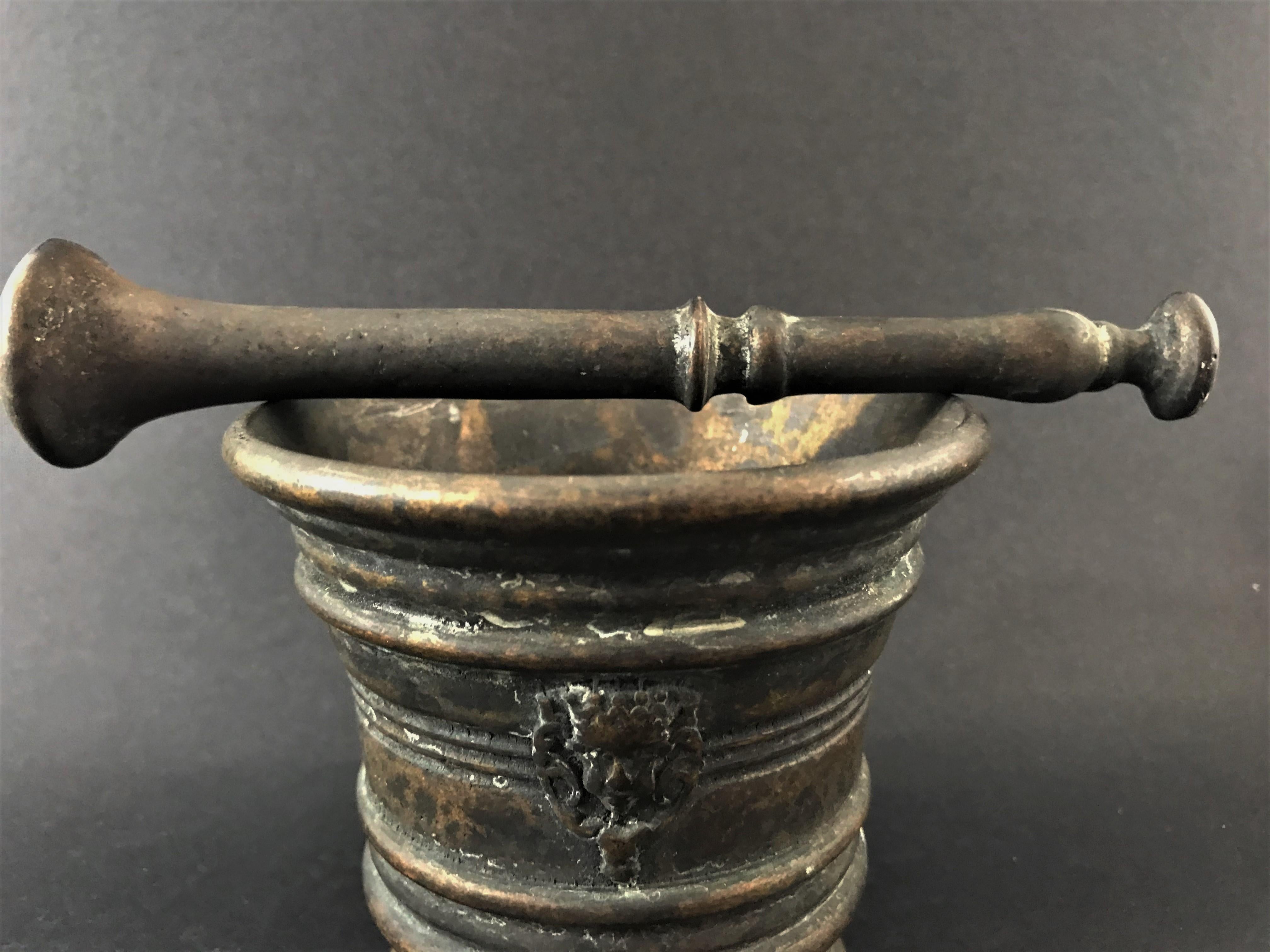 Bronze Mortar with Mascarons 1