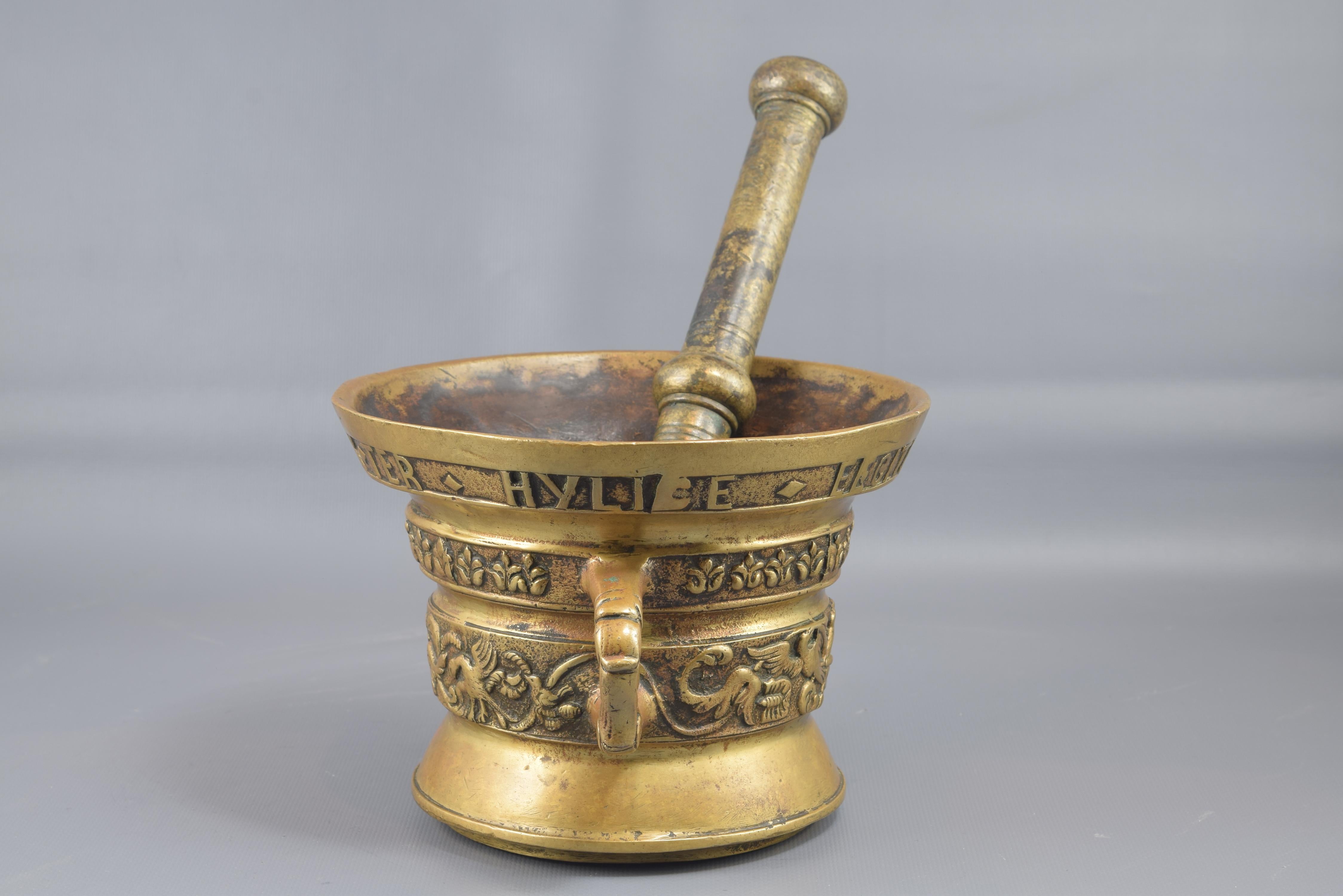 Bronze Mortar with Pestle, 20th Century, after Baroque Models 5