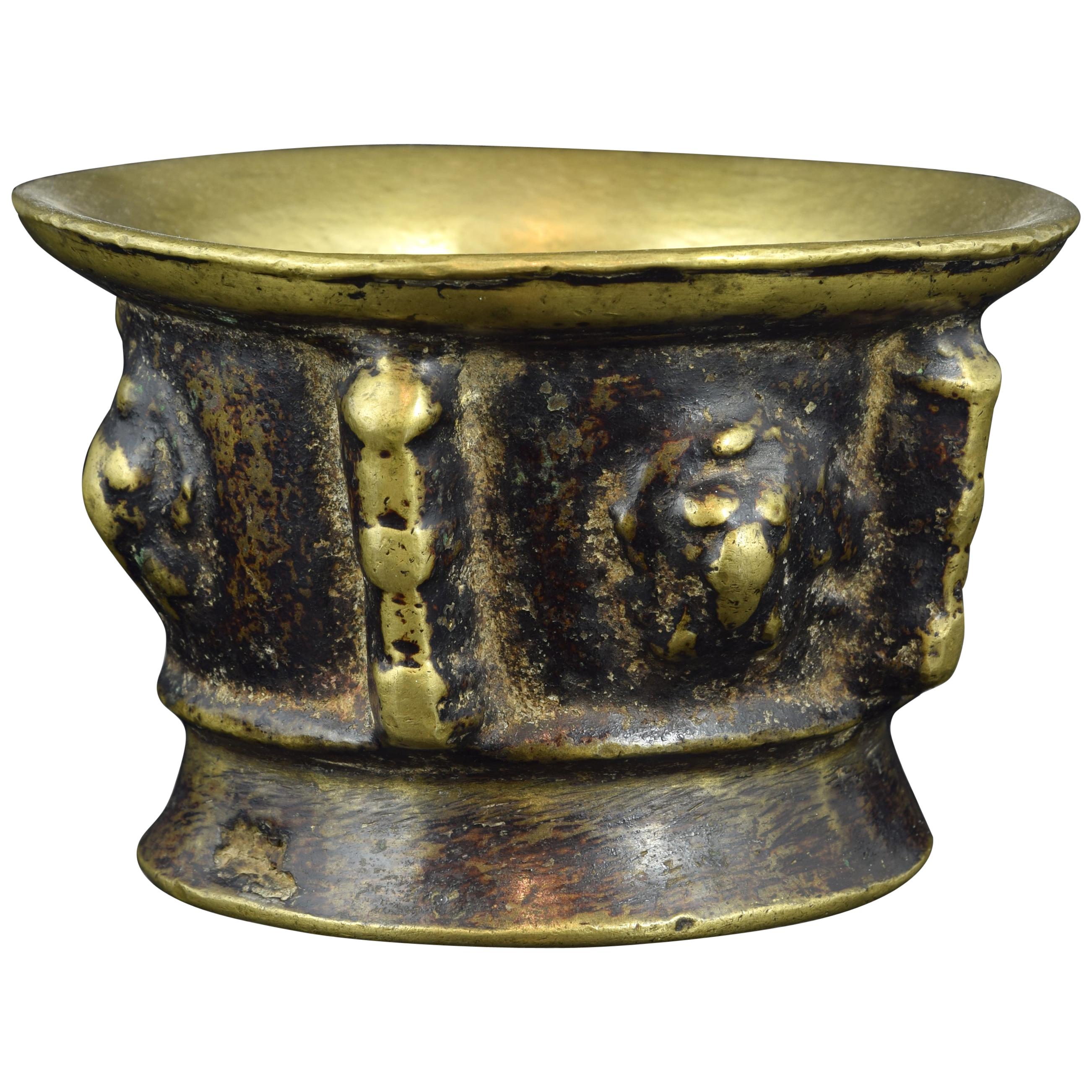 Bronze Mortar with Ribs Decoration, 17th Century