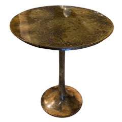 Table d'appoint à base de piédestal en bronze tacheté, Inde, contemporain