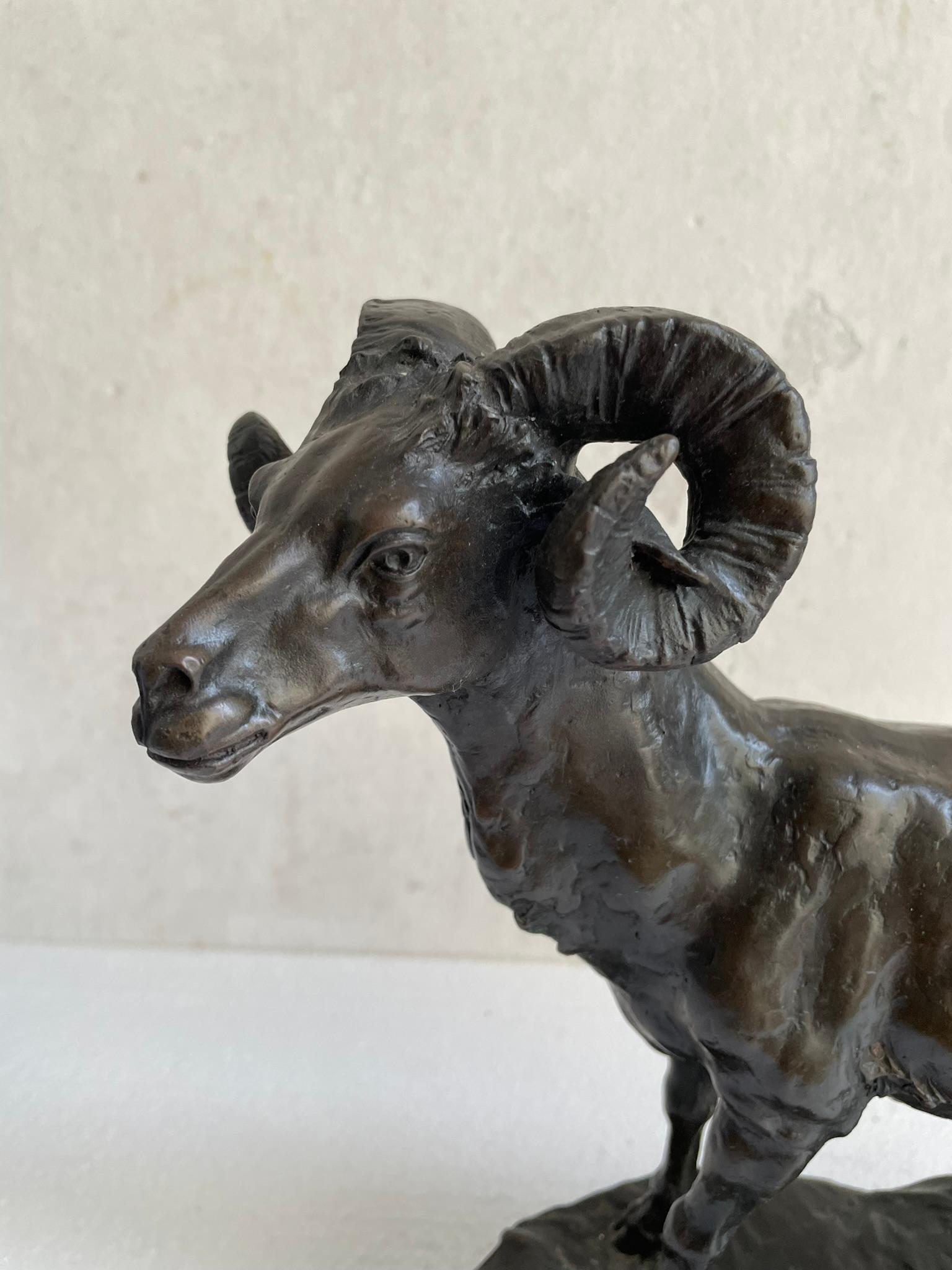 Bronzo Scultura di muflone in bronzo, Italia Fine XIX secolo in vendita