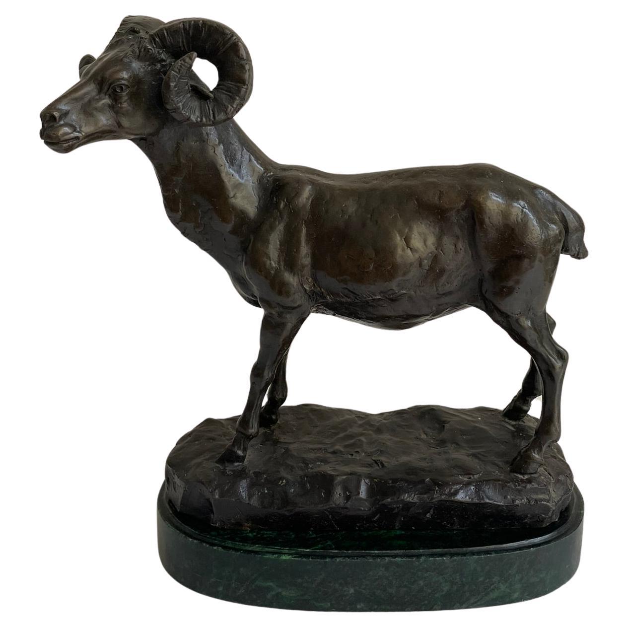 Bronze Mouflon Sculpture, Italy Late 19th Century