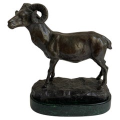Bronze Mouflon Sculpture, Italy Late 19th Century