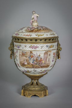 Bronze Mounted Berlin Porcelain Covered Centerpiece, circa 1875