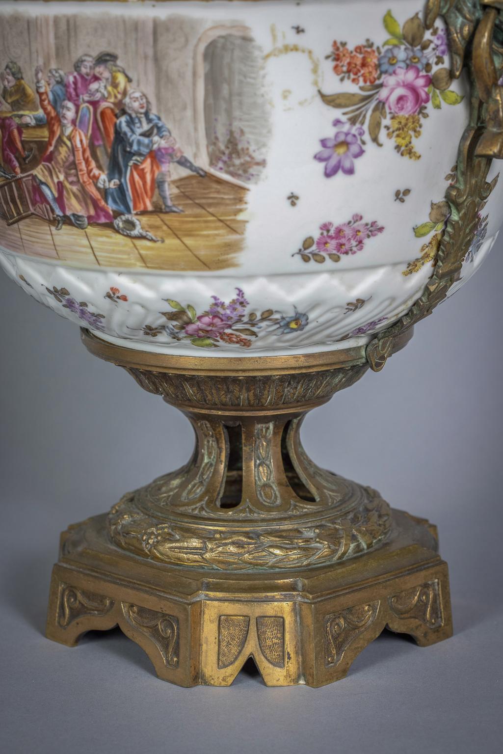 Bronze Mounted Berlin Porcelain Covered Centerpiece, circa 1875 For Sale 1