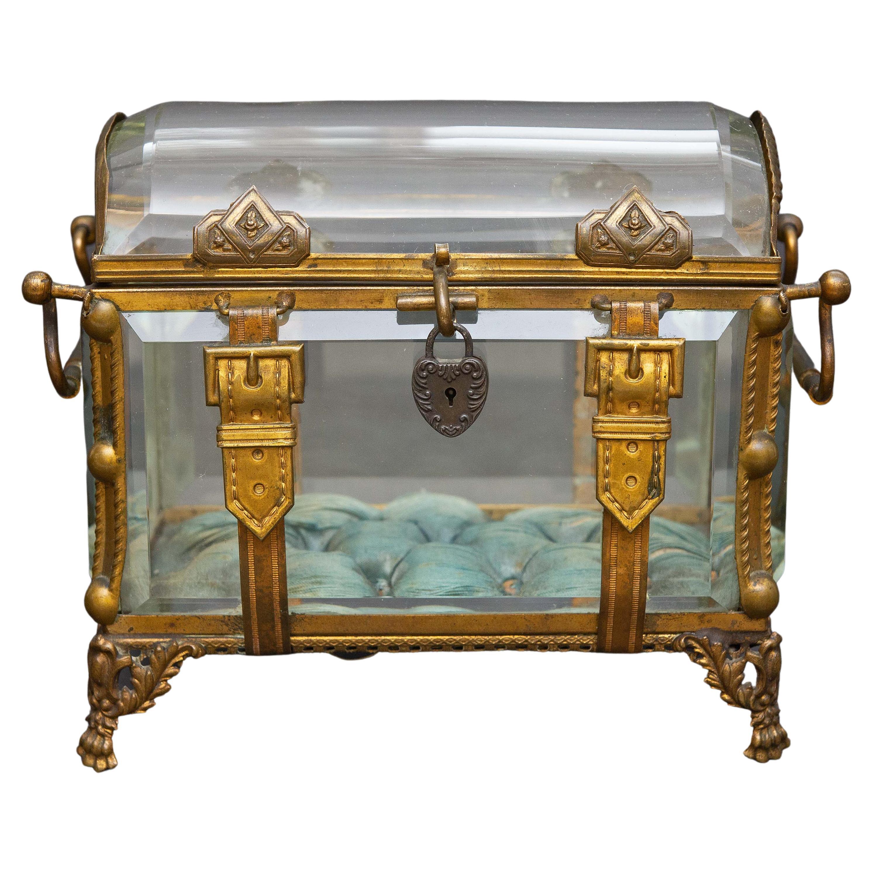 Bronze Mounted Beveled Glass Decorative Box 19th Century