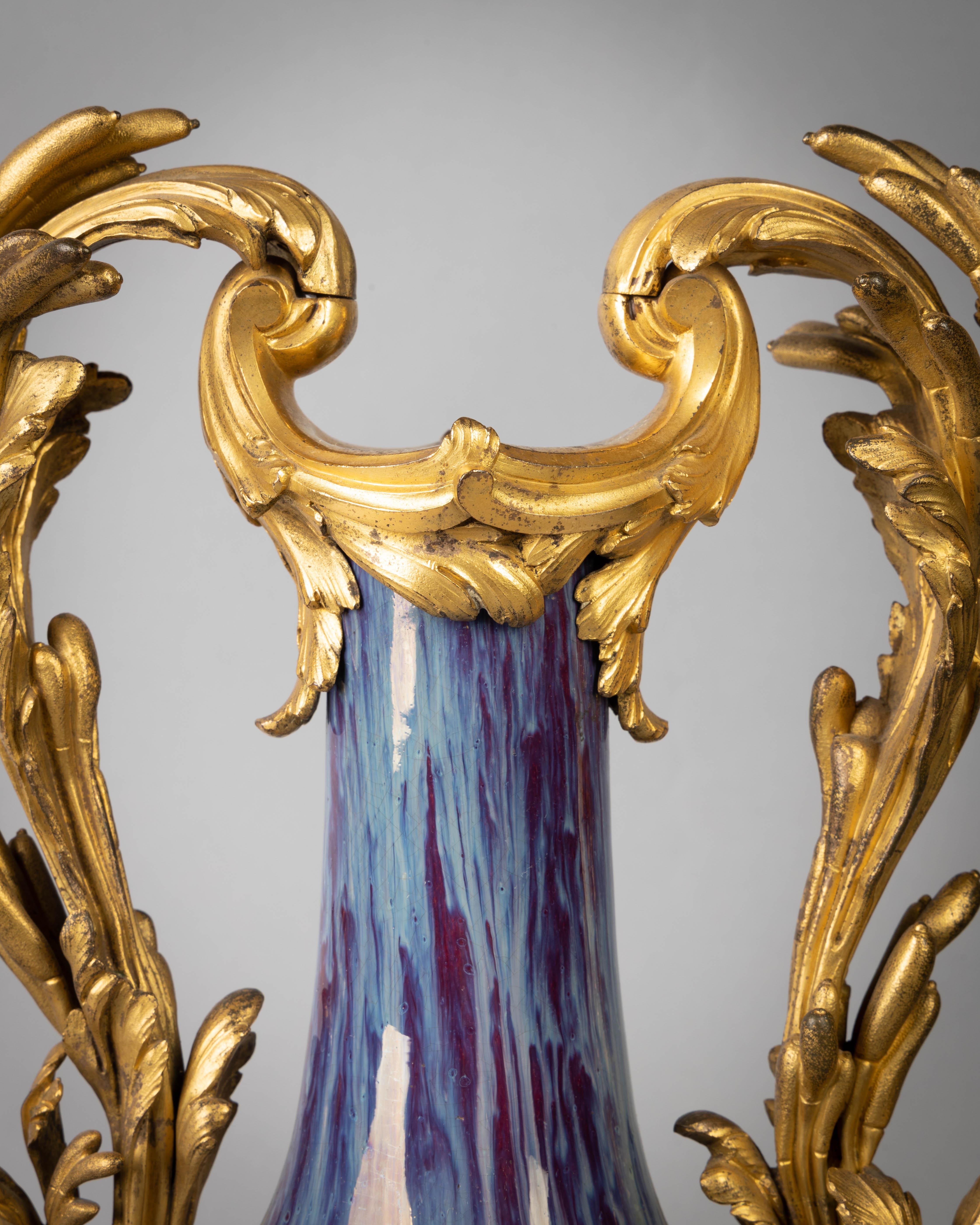 Bronze Mounted Chinese Porcelain Flambé Vase, circa 1780 1