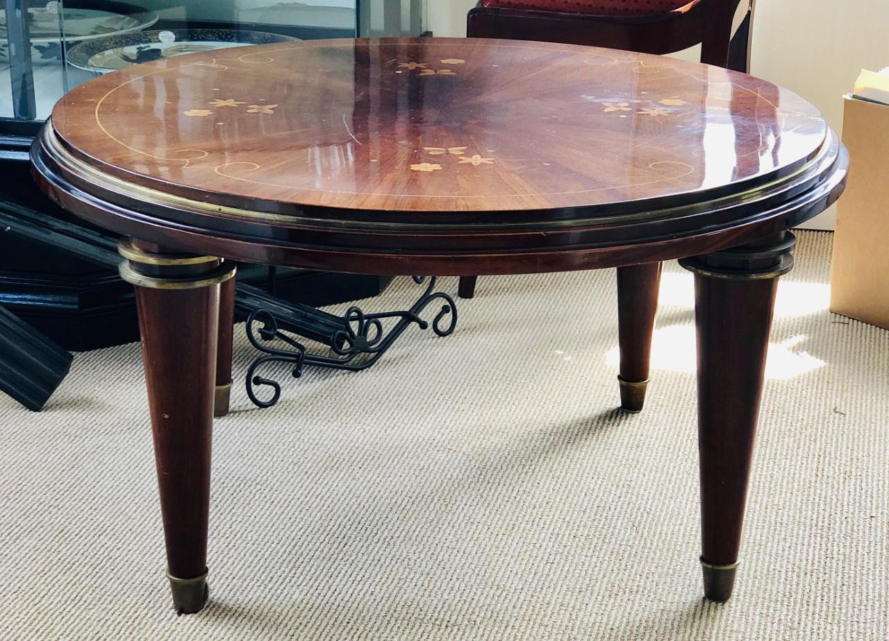 Bronze Mounted Circular Low Table, by Jules Leleu In Good Condition For Sale In West Palm Beach, FL