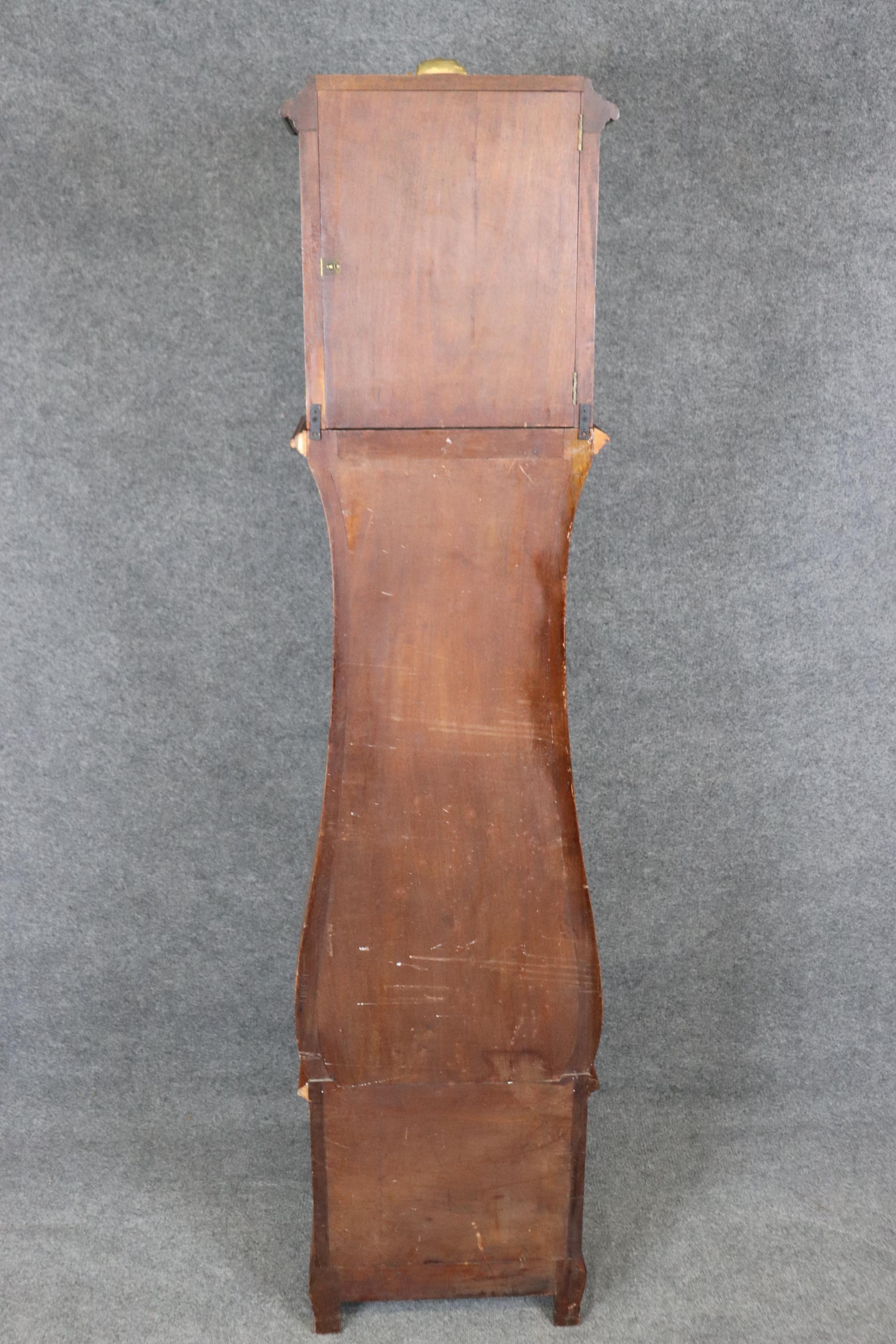 Horloge de grand-père Louis XV de la Maison Forest en bois de rose montée sur bronze 12