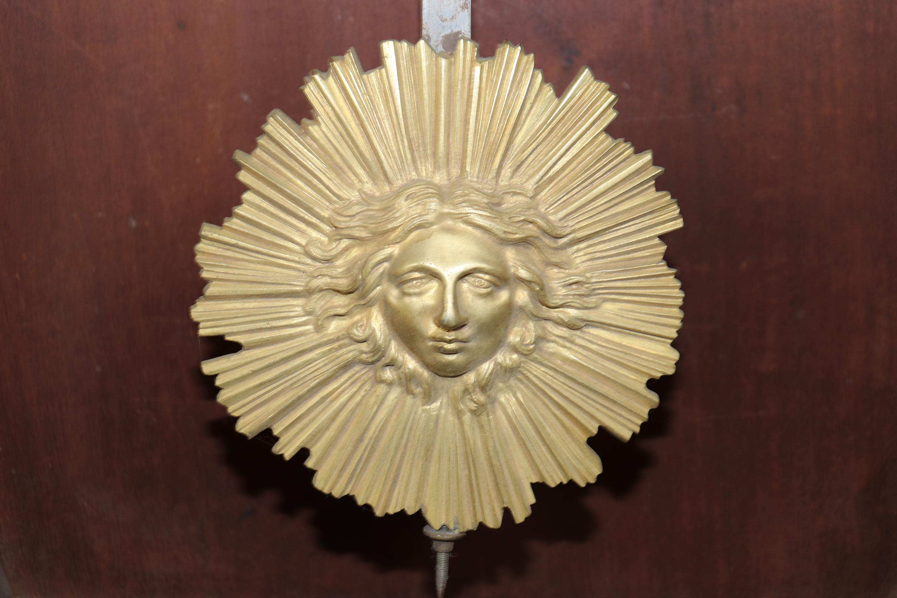 Laiton Horloge de grand-père Louis XV de la Maison Forest en bois de rose montée sur bronze