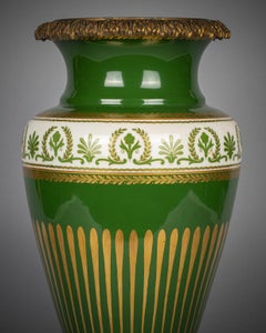 Bronze Mounted French Porcelain Limoges Vase, circa 1890