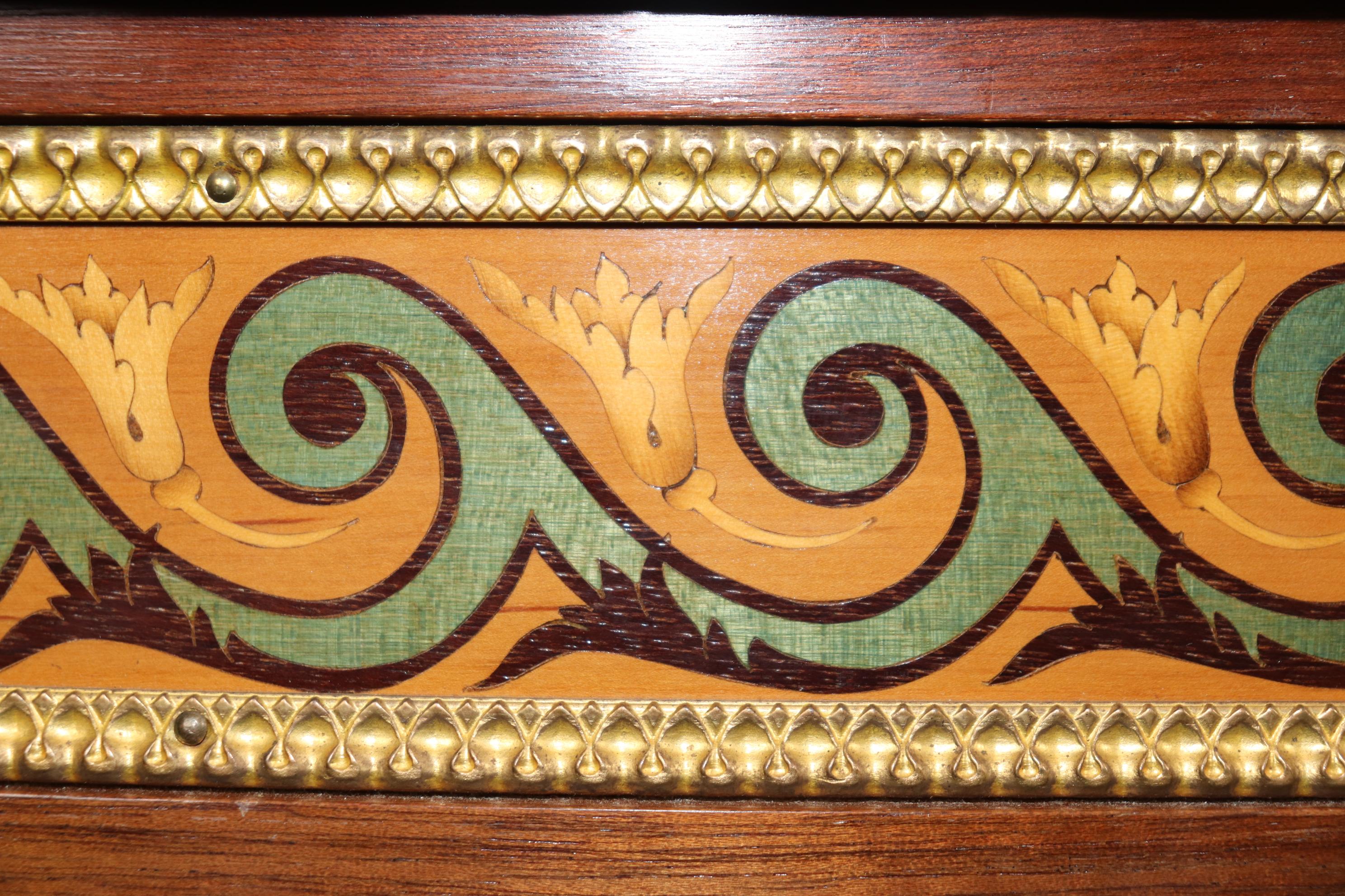 Bronze Mounted French Walnut Louis XVI Style Dining Table with 3 Leaves For Sale 13