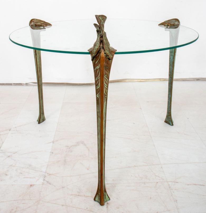 Bronze-Mounted Glass End Table In Good Condition For Sale In New York, NY