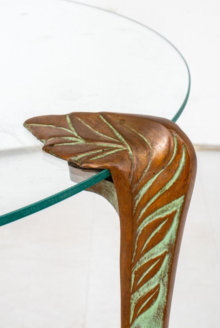 20th Century Bronze-Mounted Glass End Table For Sale