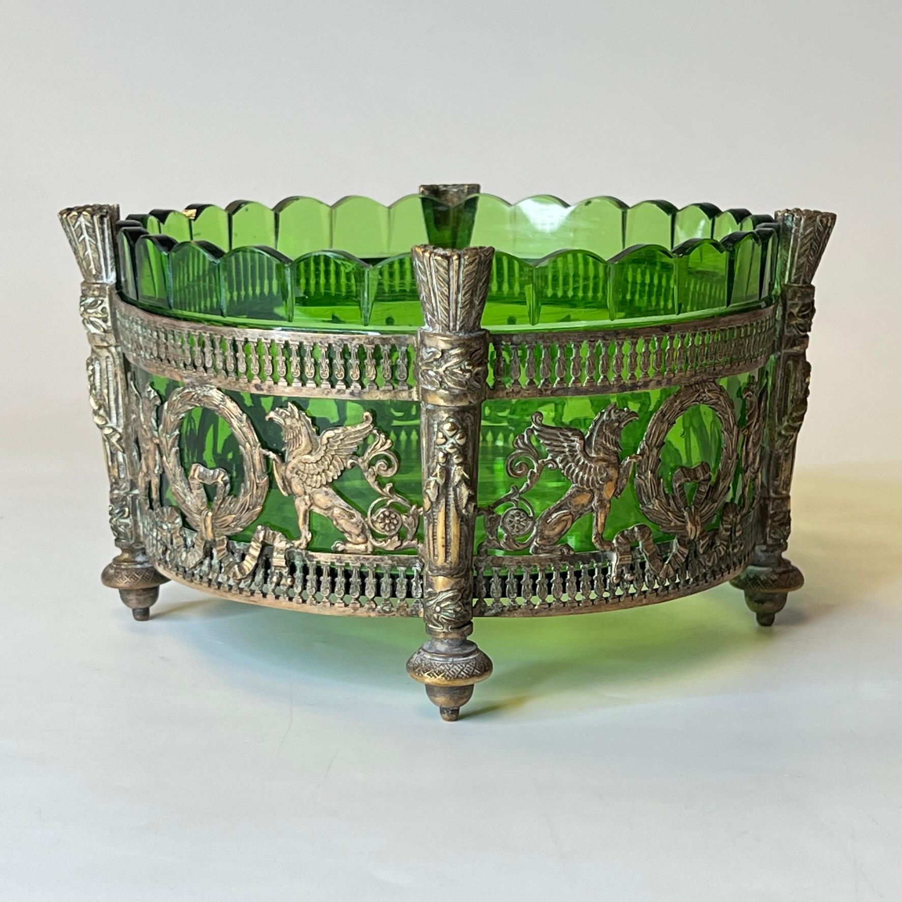 antique green glass dishes