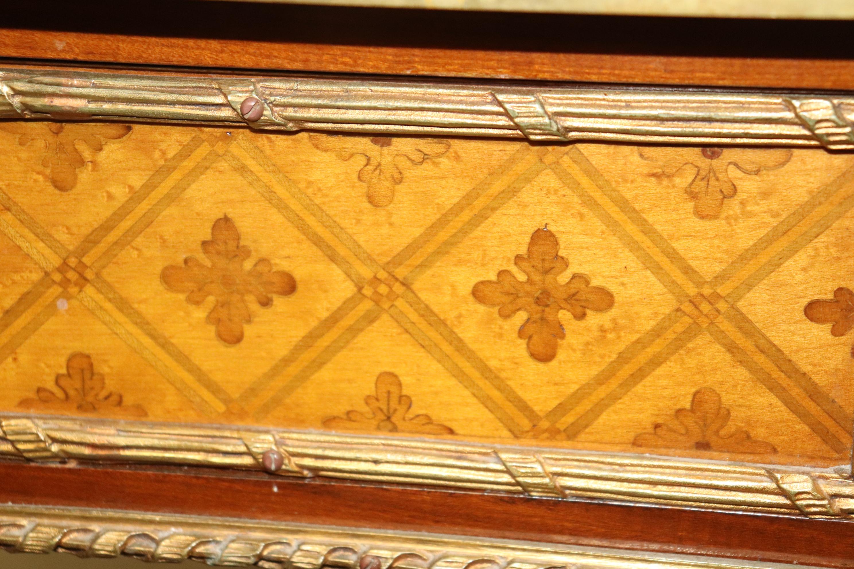 Bronze Mounted Leather Top Inlaid Kingwood Directoire Bureau Plat Writing Desk 9