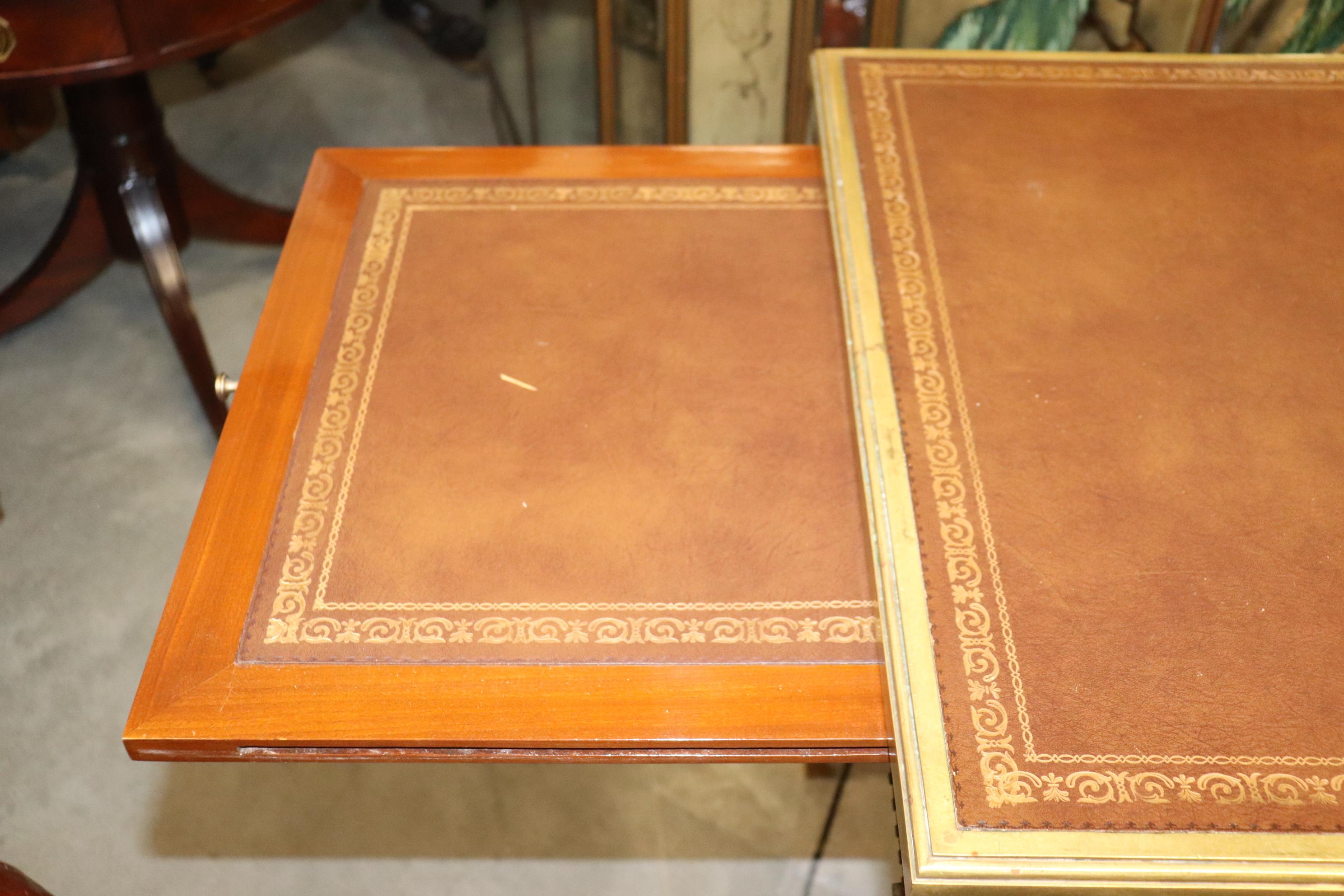 Bronze Mounted Leather Top Inlaid Kingwood Directoire Bureau Plat Writing Desk 1