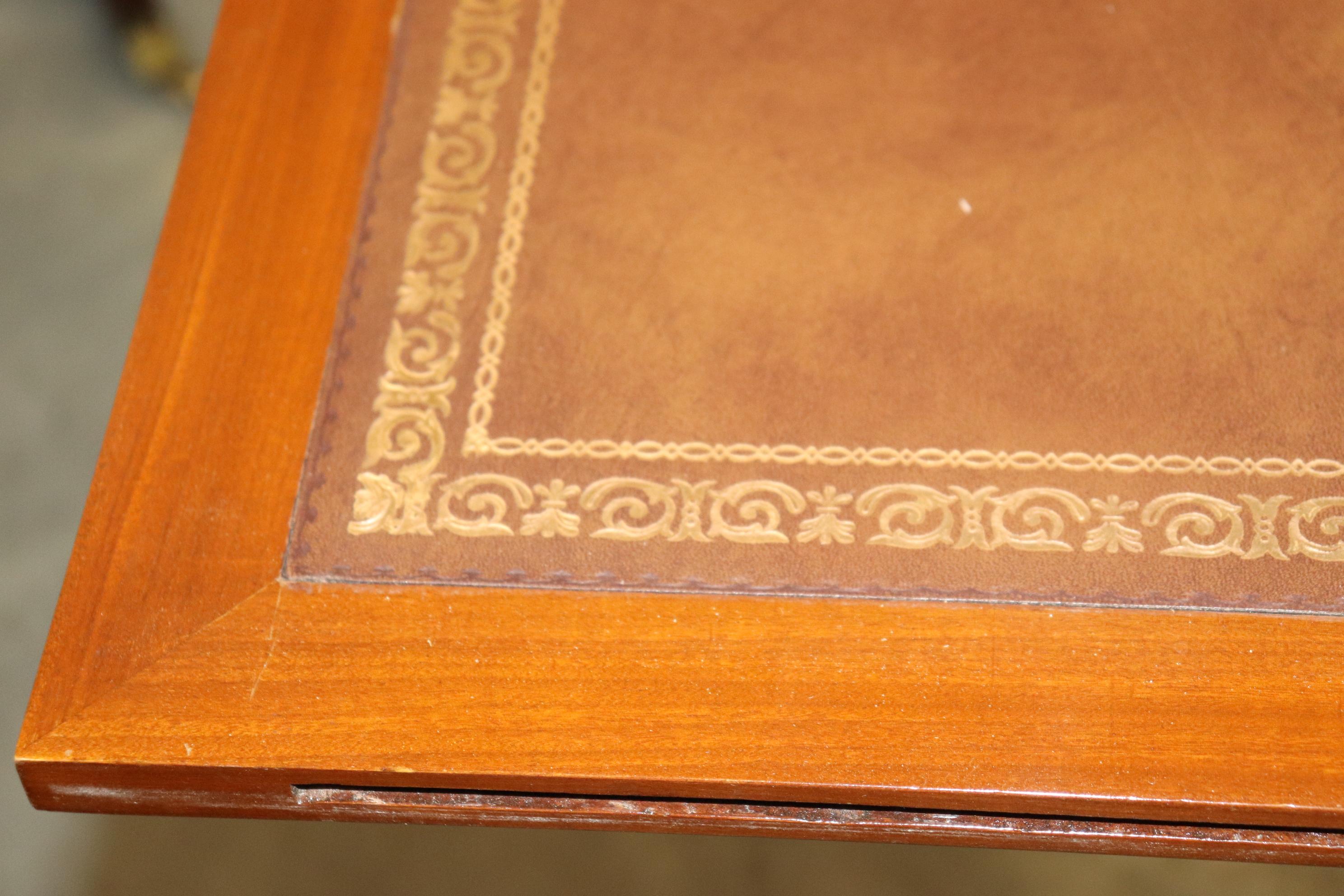 Bronze Mounted Leather Top Inlaid Kingwood Directoire Bureau Plat Writing Desk 2