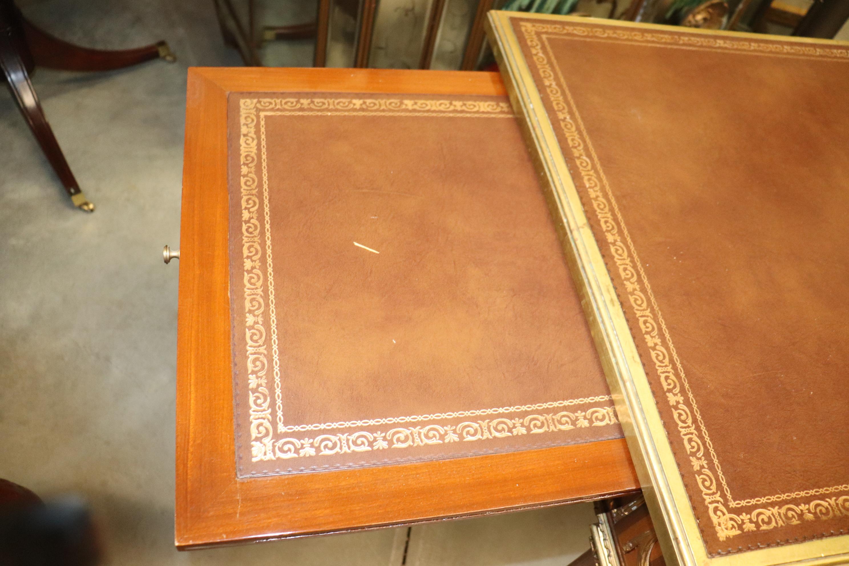 Bronze Mounted Leather Top Inlaid Kingwood Directoire Bureau Plat Writing Desk 3