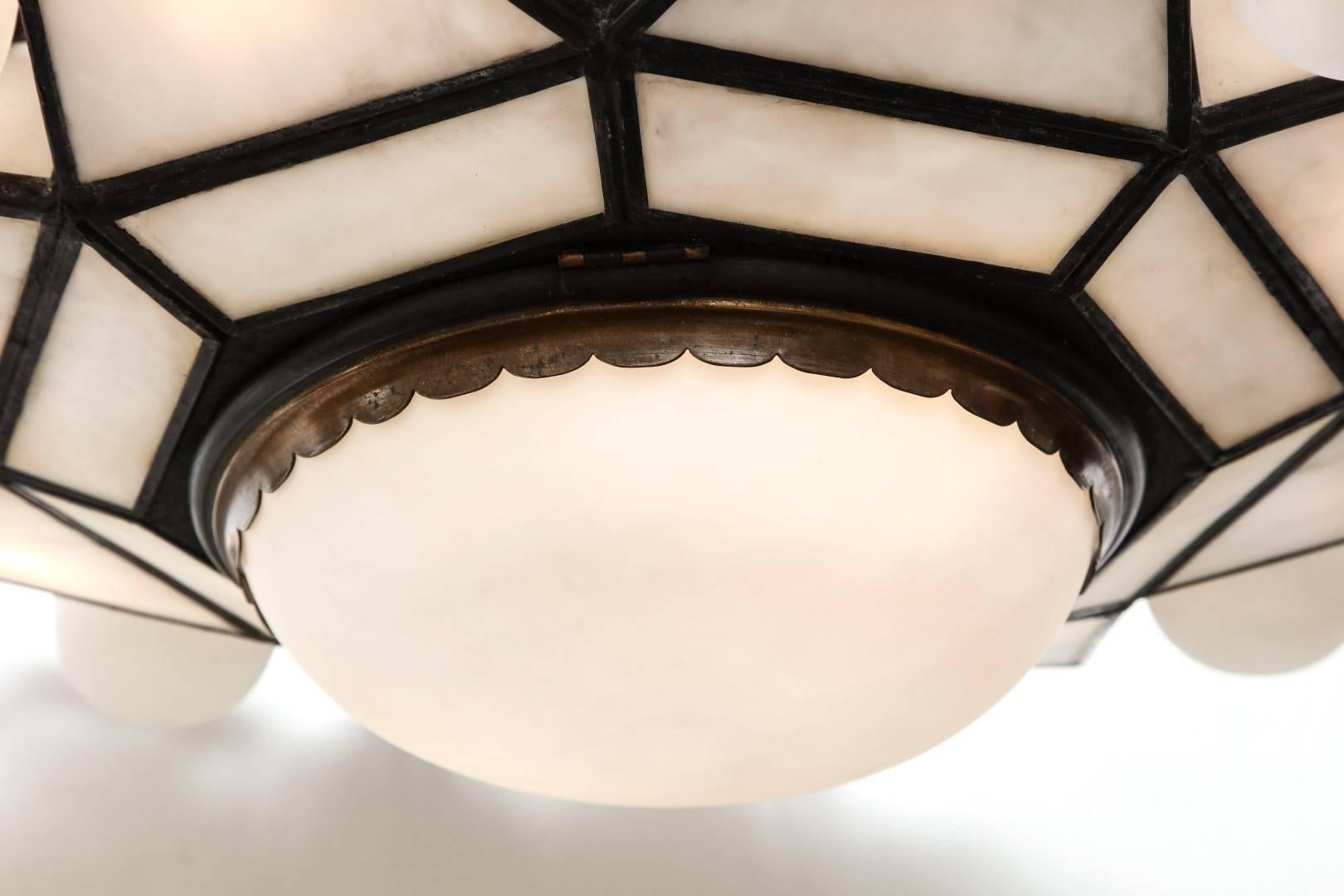 Bronze-Mounted Moorish Style Ceiling Fixture by E.F. Caldwell In Excellent Condition In New York, NY