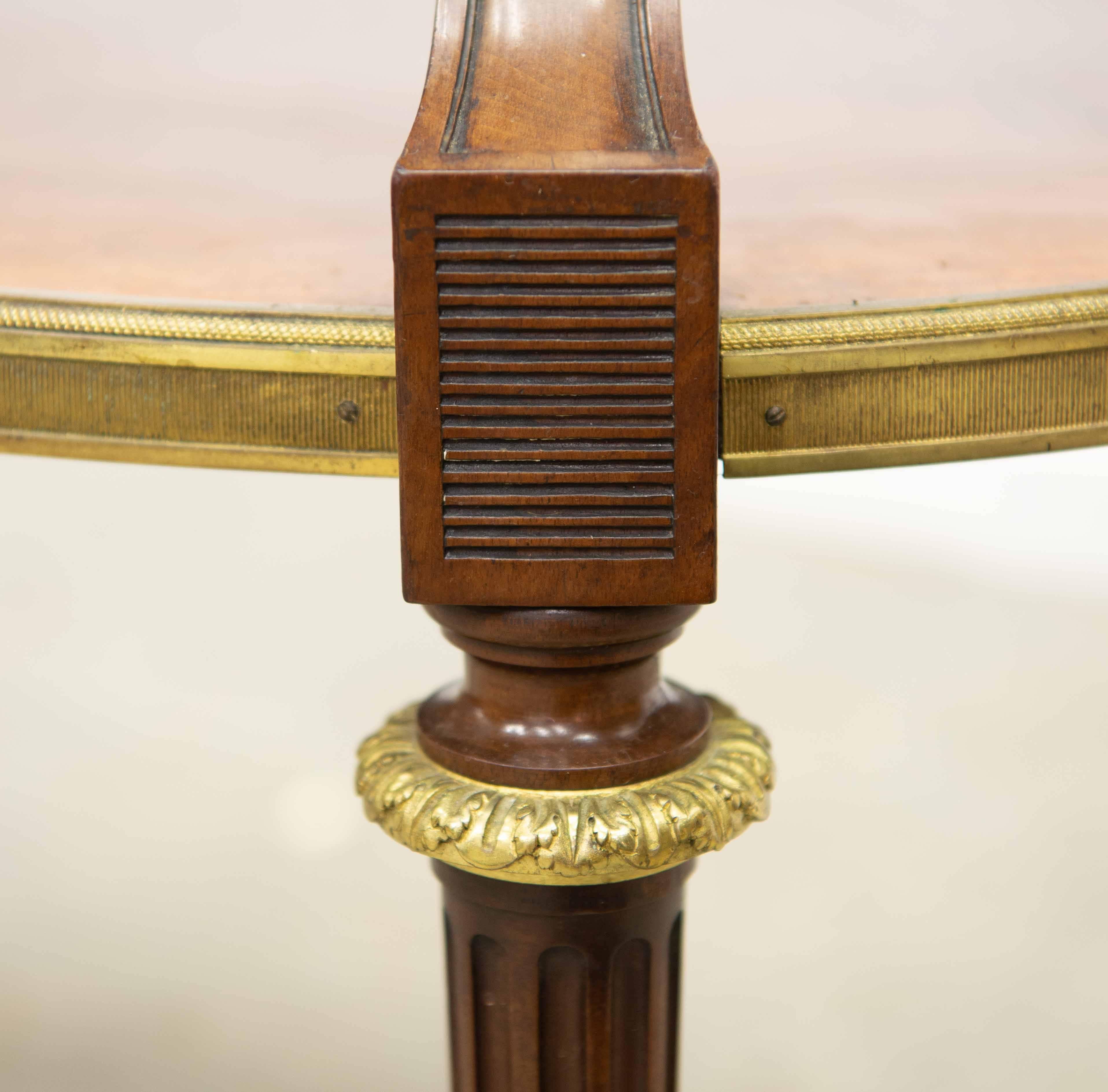 19th Century Bronze-Mounted Napoleon Three Two-Tier Side Table, with Marquetry For Sale