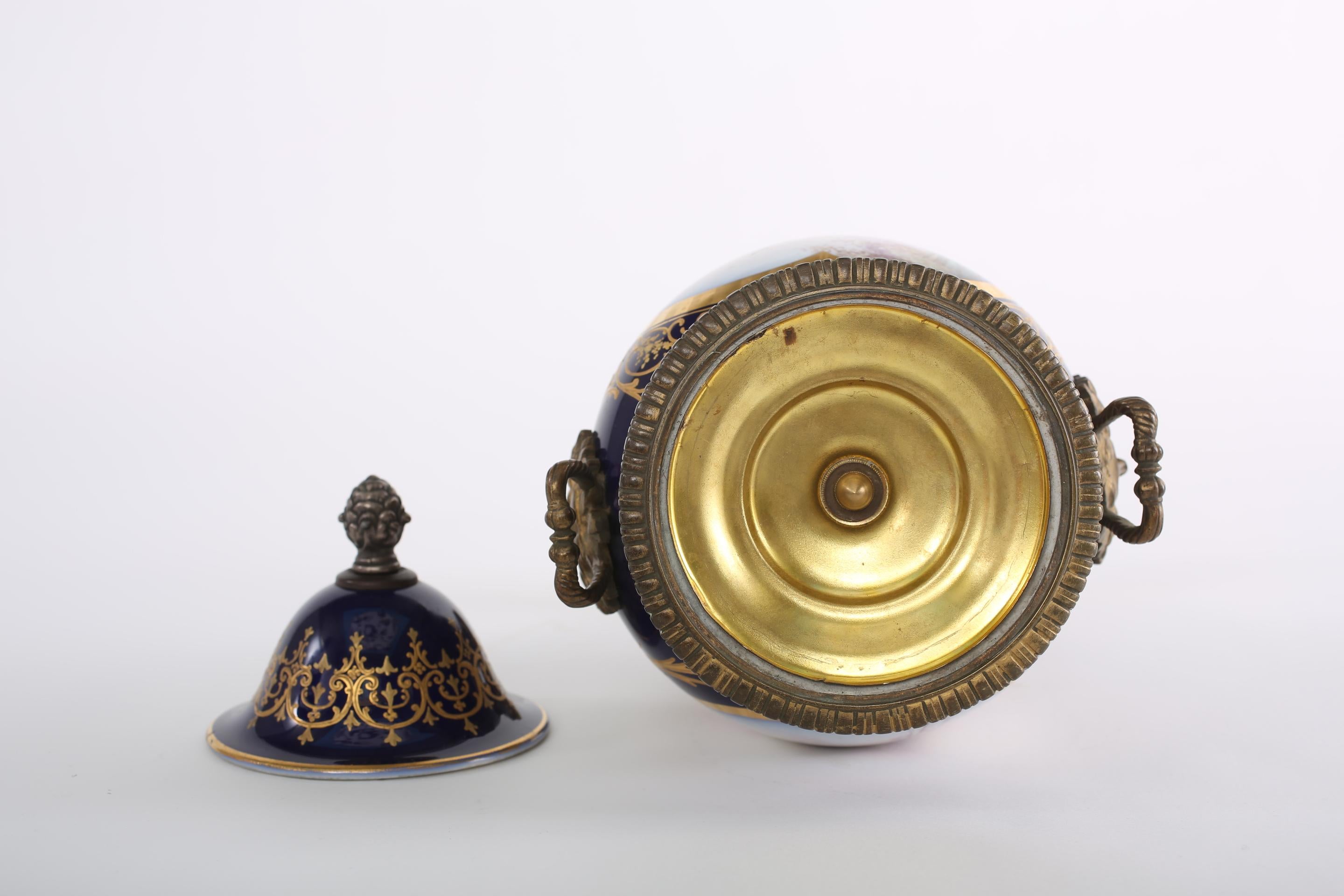 Gilt Bronze Mounted / Sèvres Porcelain Covered Urn