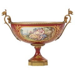 Bronze Mounted Sevres Porcelain Footed Centerpiece