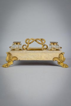 Bronze Mounted Shagreen Inkstand, English, circa 1820