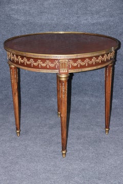 Bronze Mounted Walnut and Tulipwood Inlaid French Louis XVI Center Table