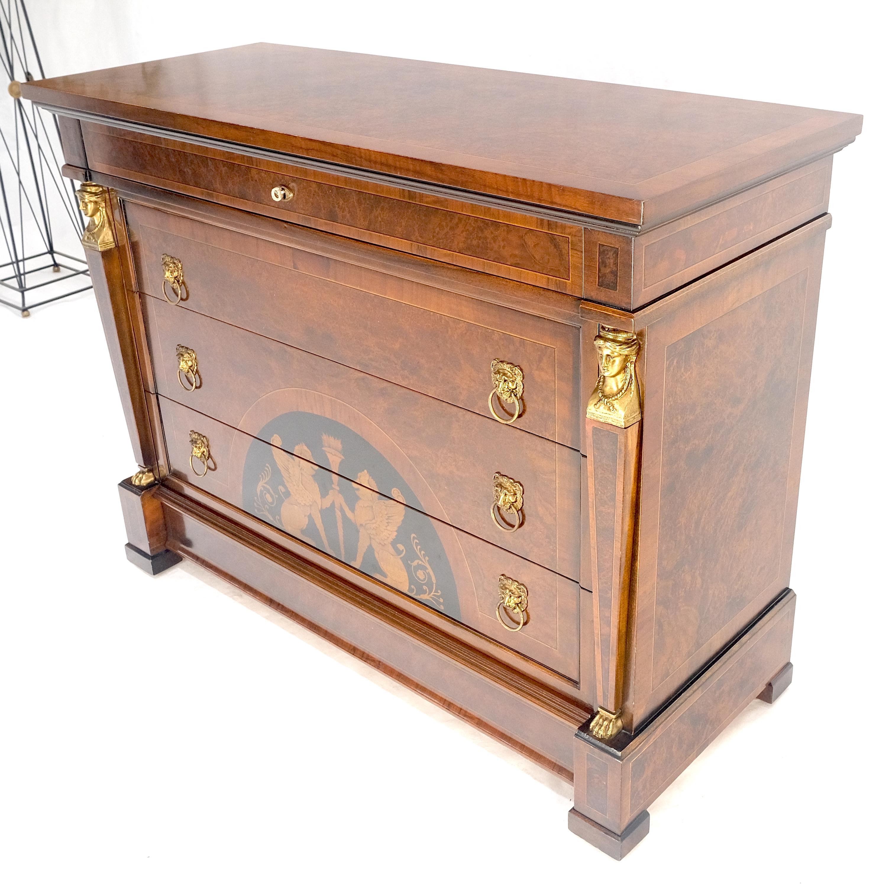Supporti e tiranti in bronzo Intarsio in Wood Neoclassico 4 cassetti 48