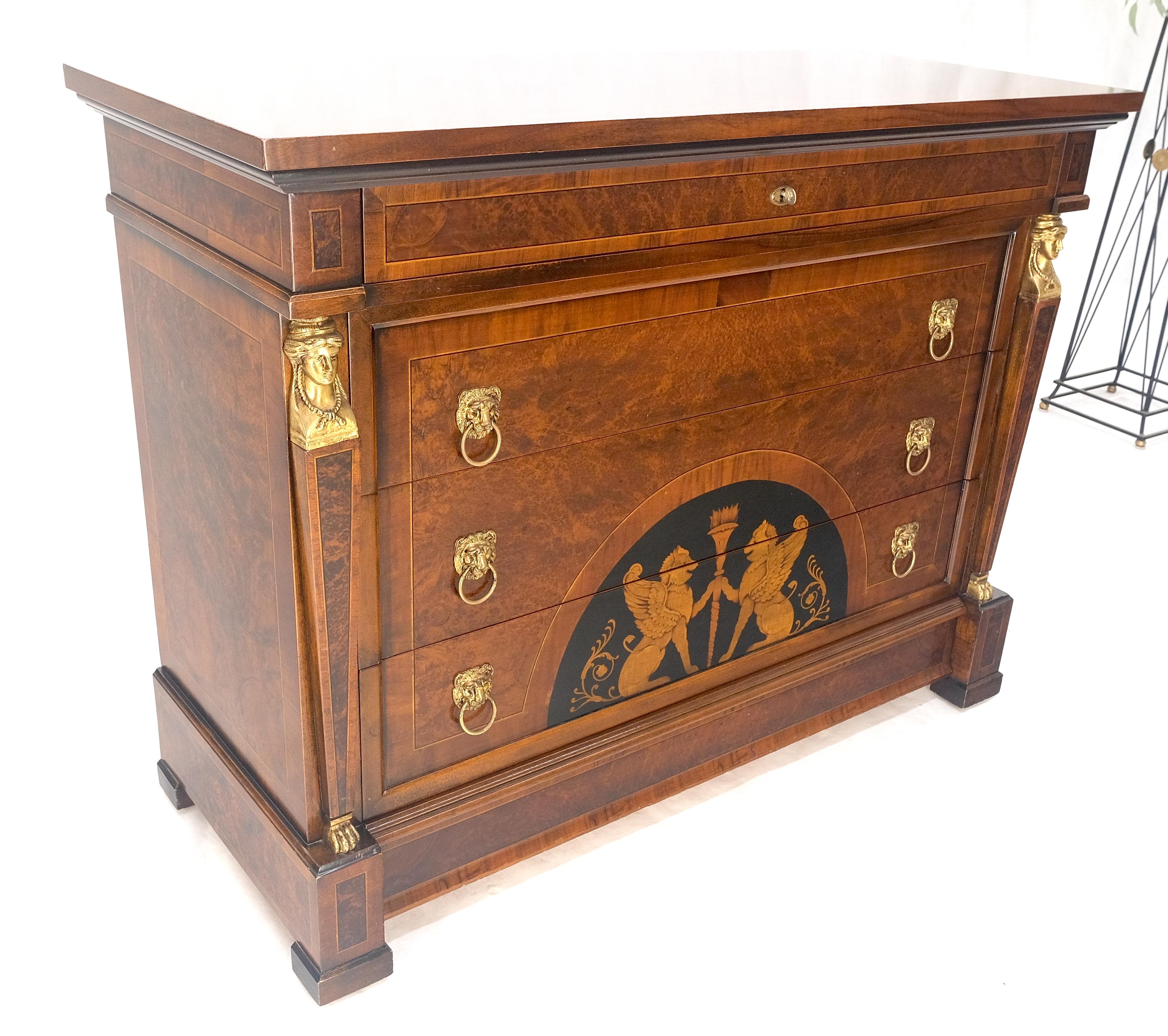 Supporti e tiranti in bronzo Intarsio in Wood Neoclassico 4 cassetti 48