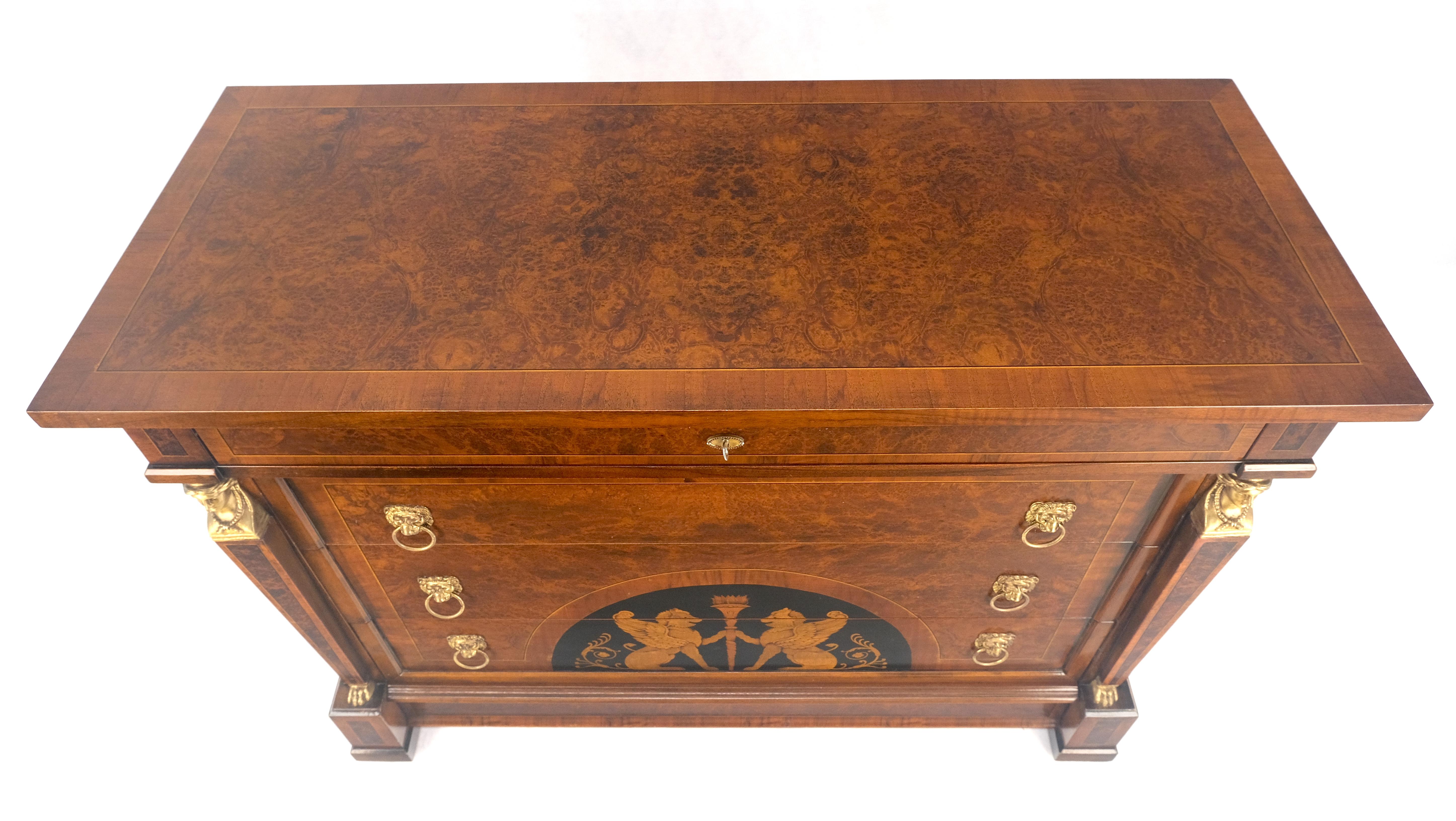 Supporti e tiranti in bronzo Intarsio in Wood Neoclassico 4 cassetti 48