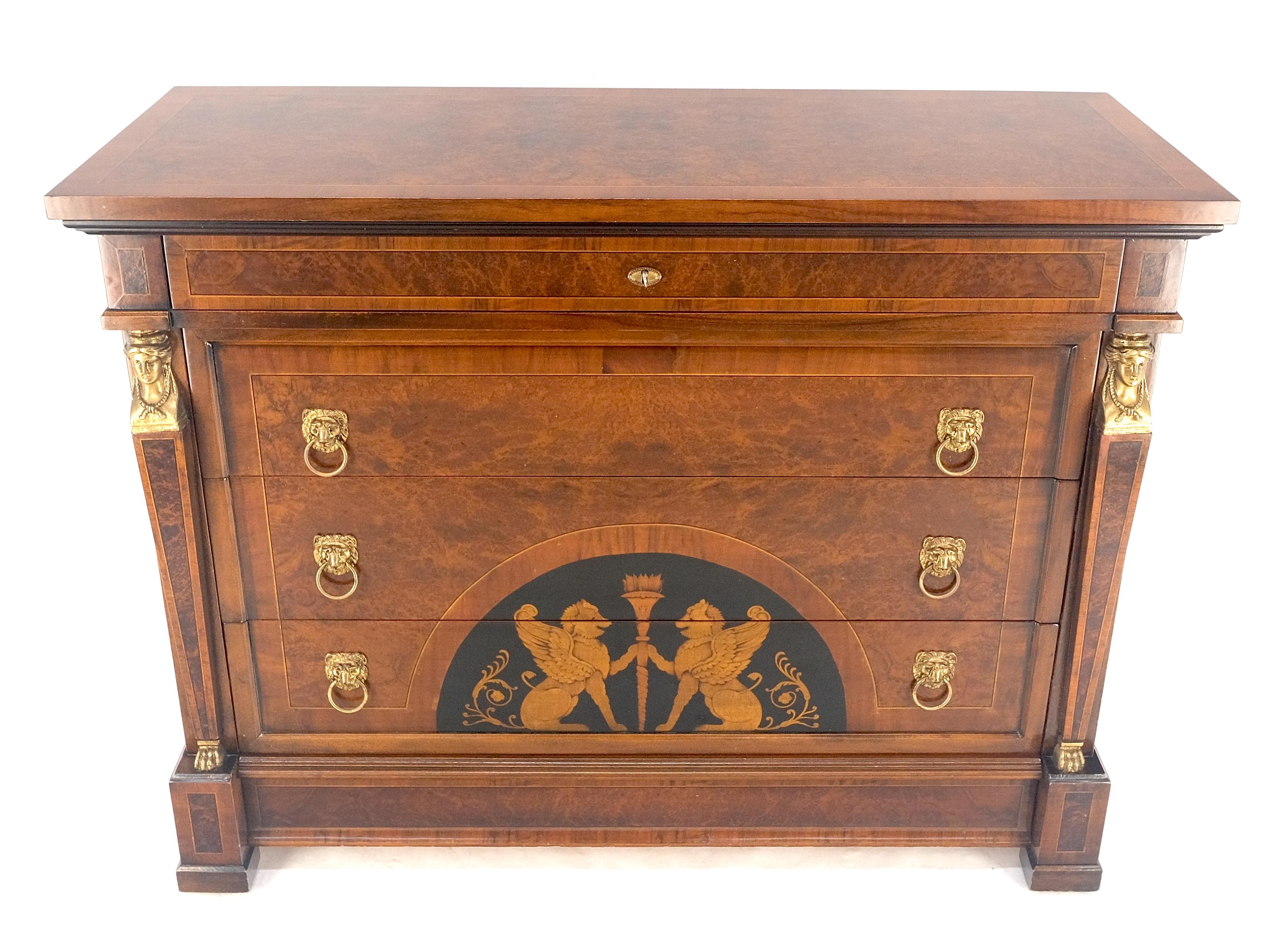 Supporti e tiranti in bronzo Intarsio in Wood Neoclassico 4 cassetti 48