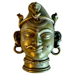 Mukhalingam de bronce en forma de cabeza, India, s. XVIII-XIX