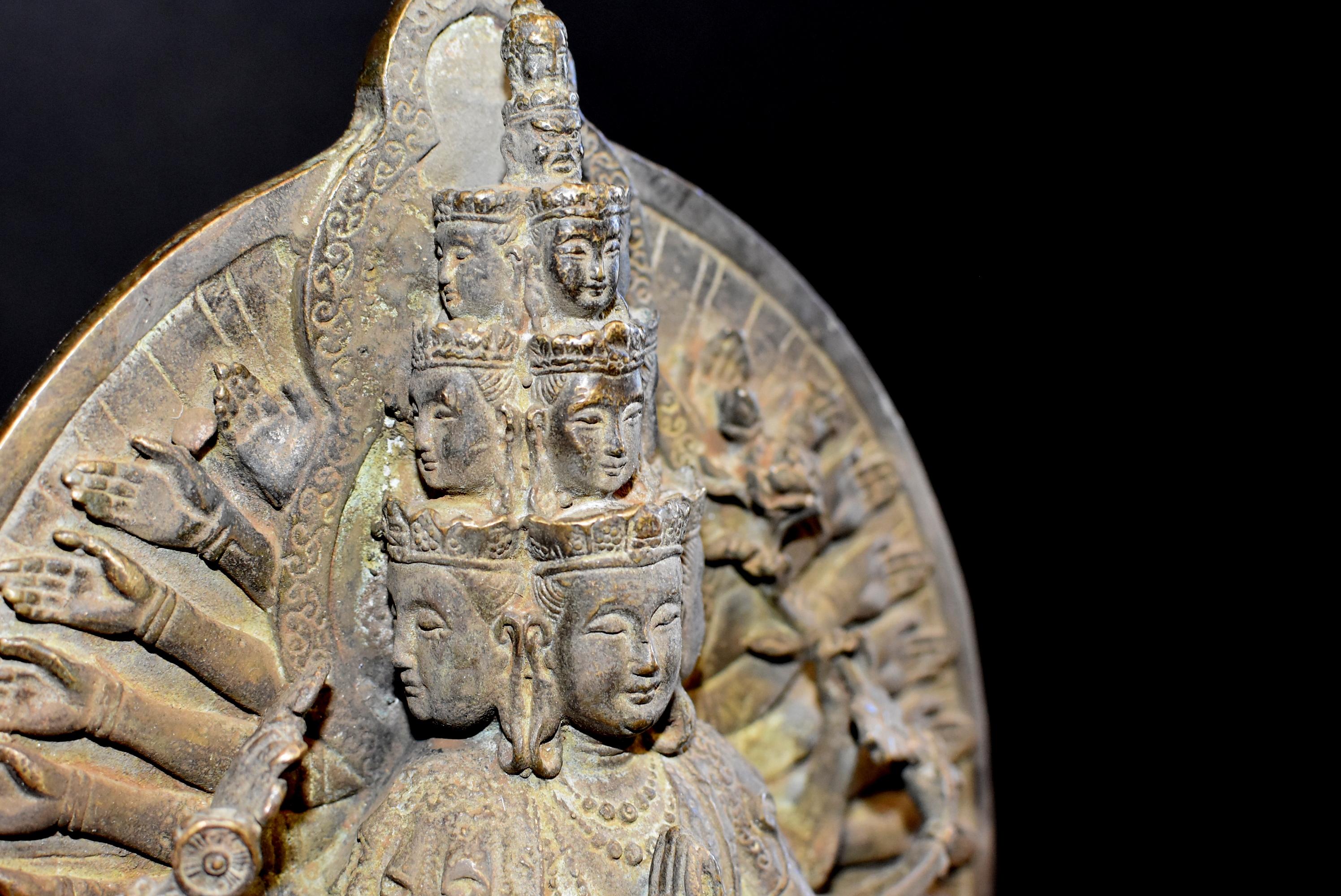 Bronze Multiple Armed Avalokitesvara Guan Yin Statue, Very Fine For Sale 5