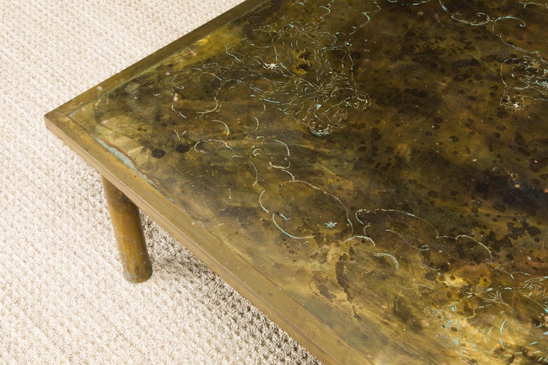 Bronze 'Muses' Cocktail Table by Philip & Kelvin Laverne, 1960s, Signed For Sale 10